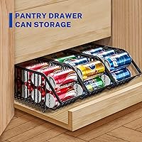 Vista 9 de Organizador de latas de soda de 4 unidades, organizador de latas apilable para despensa, almacenamiento de refrescos, dispensador de latas de soda