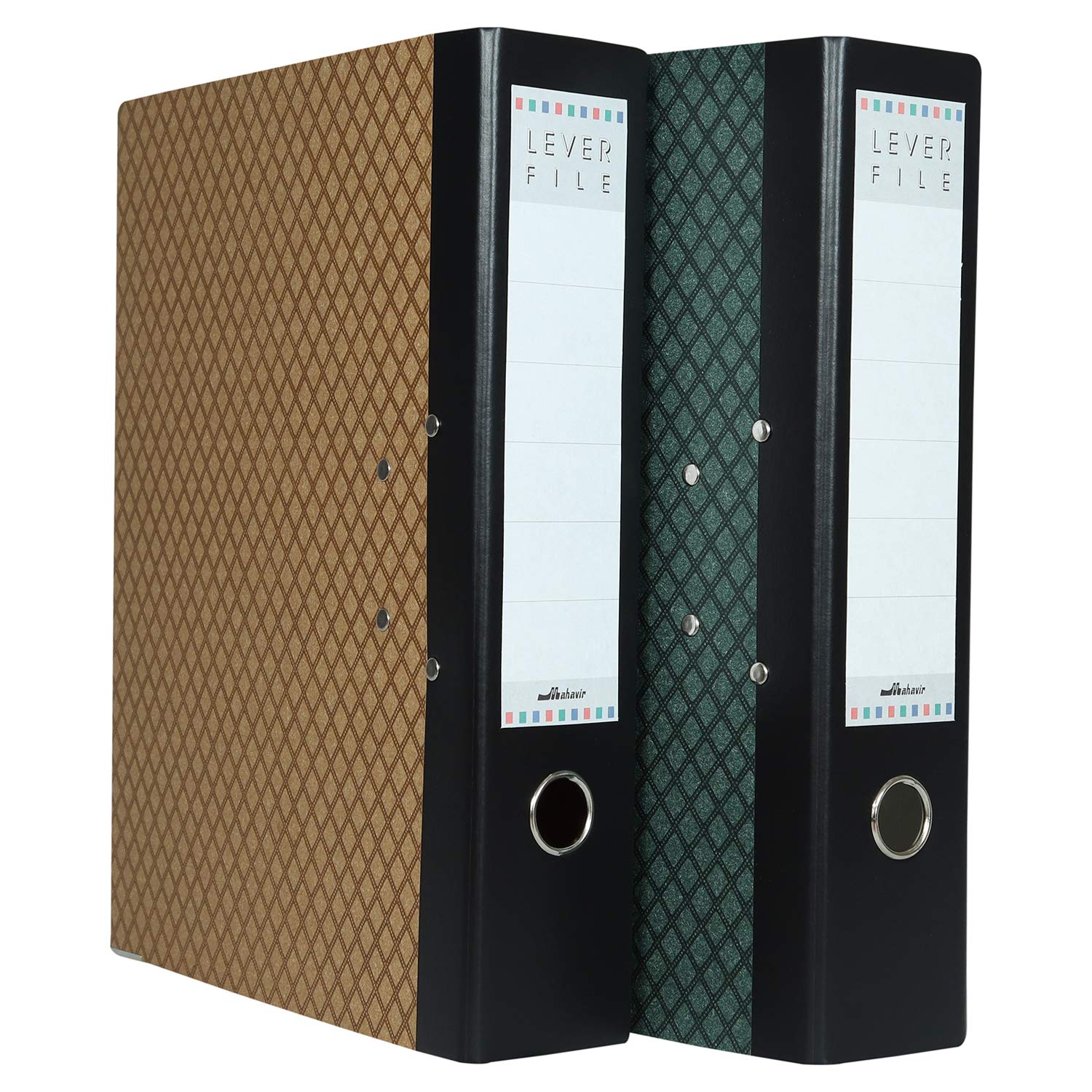 Mahavir Upper Lot de 2 classeurs à levier 2D Format papier ministre 21,6 x 34,3 cm 21,6 x 34,3 cm Clip 7 cm Couverture papier sensible à la chaleur et serrure Rado