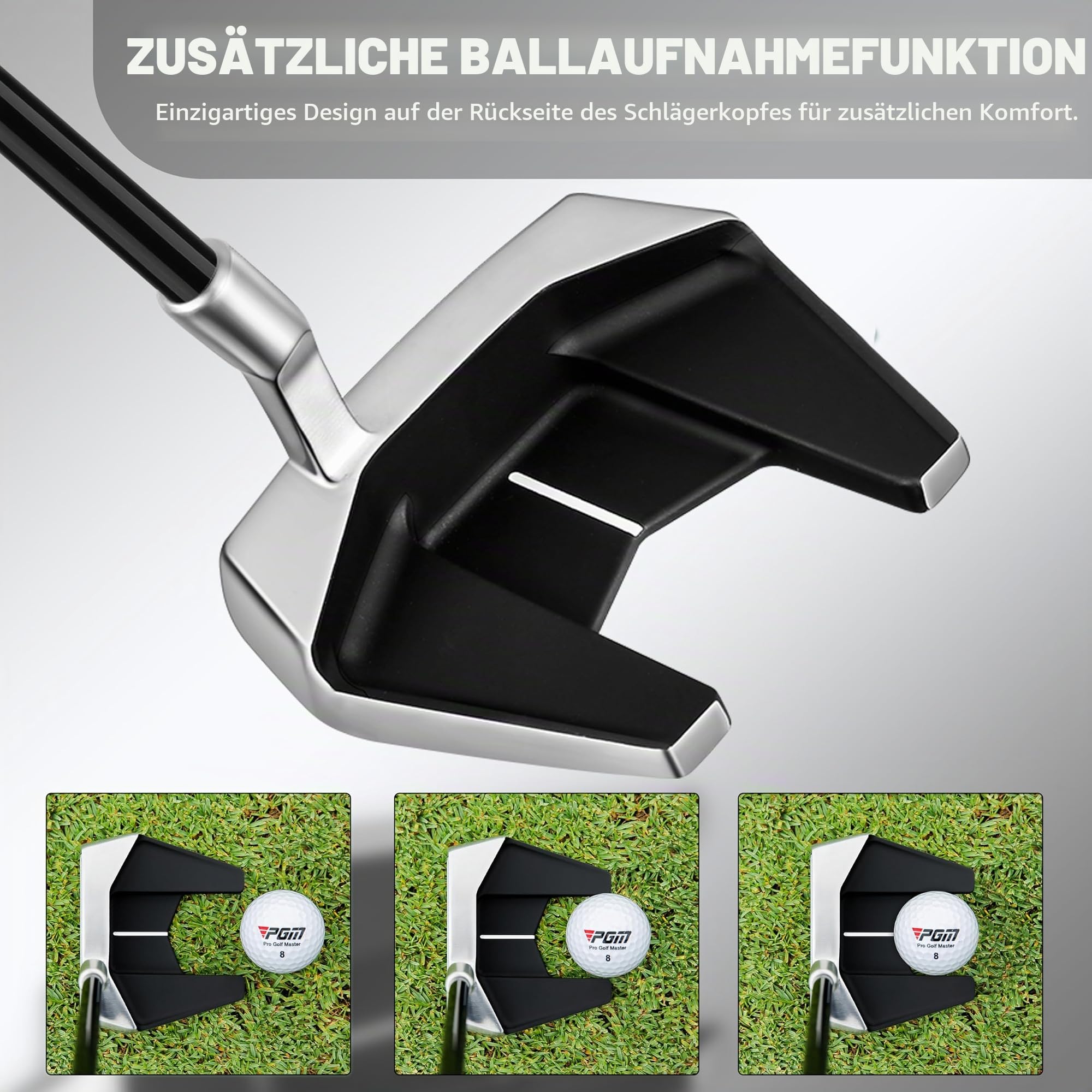 PGM Golf Standing Putter - Golf Putter for Men and Women - Mallet Putter with Stable Low Center of Gravity & Alignment Aid