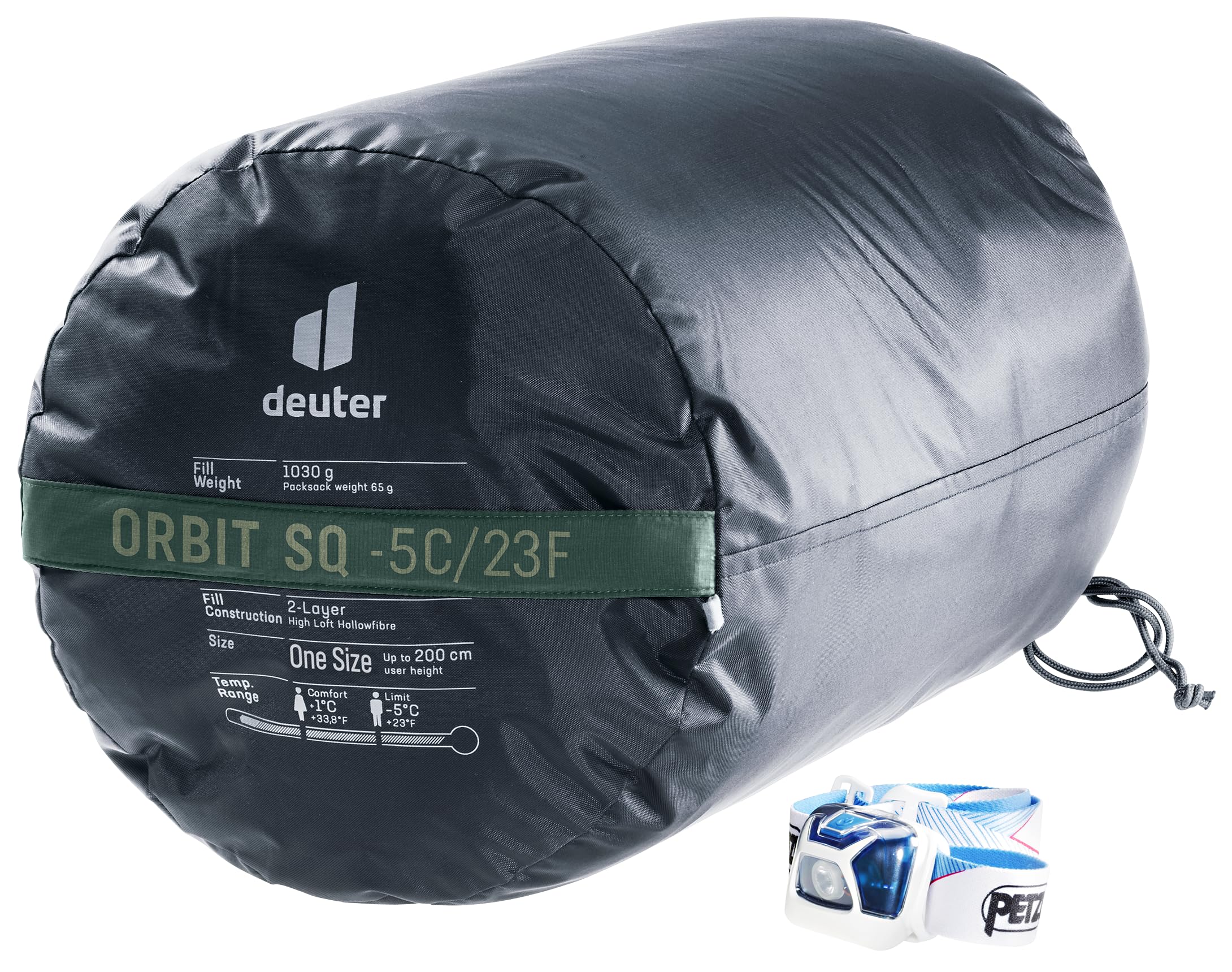 deuter Orbit SQ -5C/23F Sac de Couchage en Fibres synthétiques, Sac de Couchage à Couverture