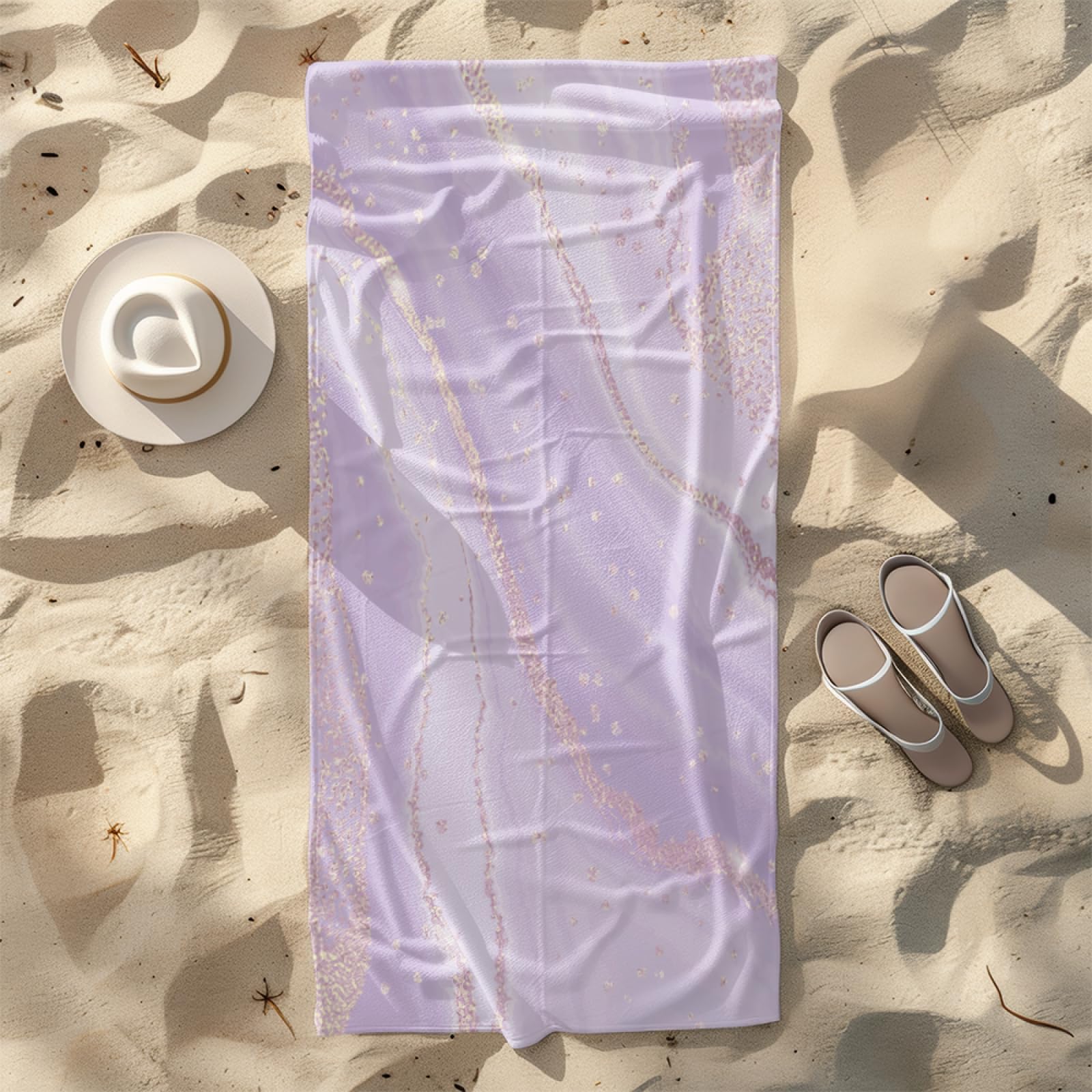 Telo Mare Microfibra 210x230 Gradiente Viola Telo Spiaggia Grande Antisabbia,XXL Asciugamano Mare, Asciugatura Rapida, Stuoia Spiaggia Leggero E Portatile