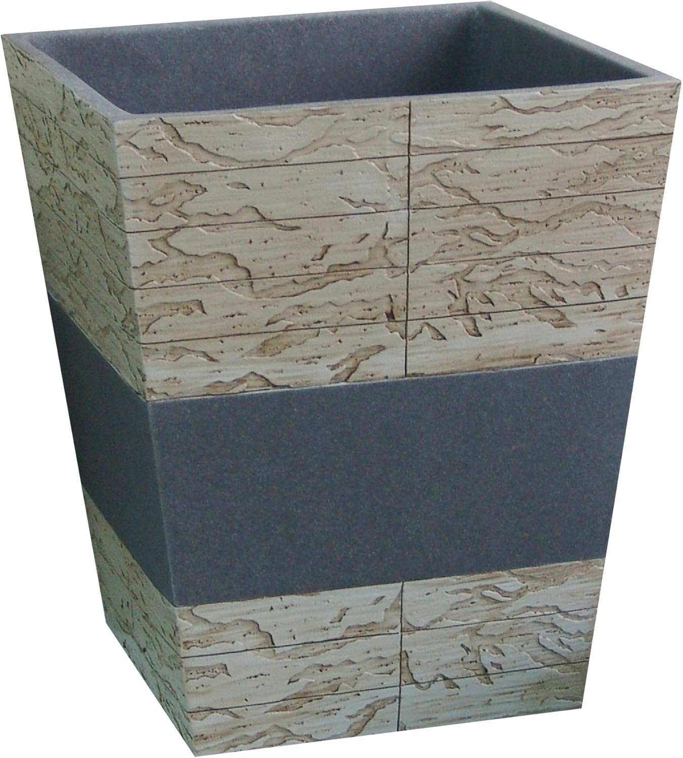 nu steel Rustic Bathroom Wastebasket Bin Trash Can in Real Cement and Stone for Bathrooms & Vanity Spaces