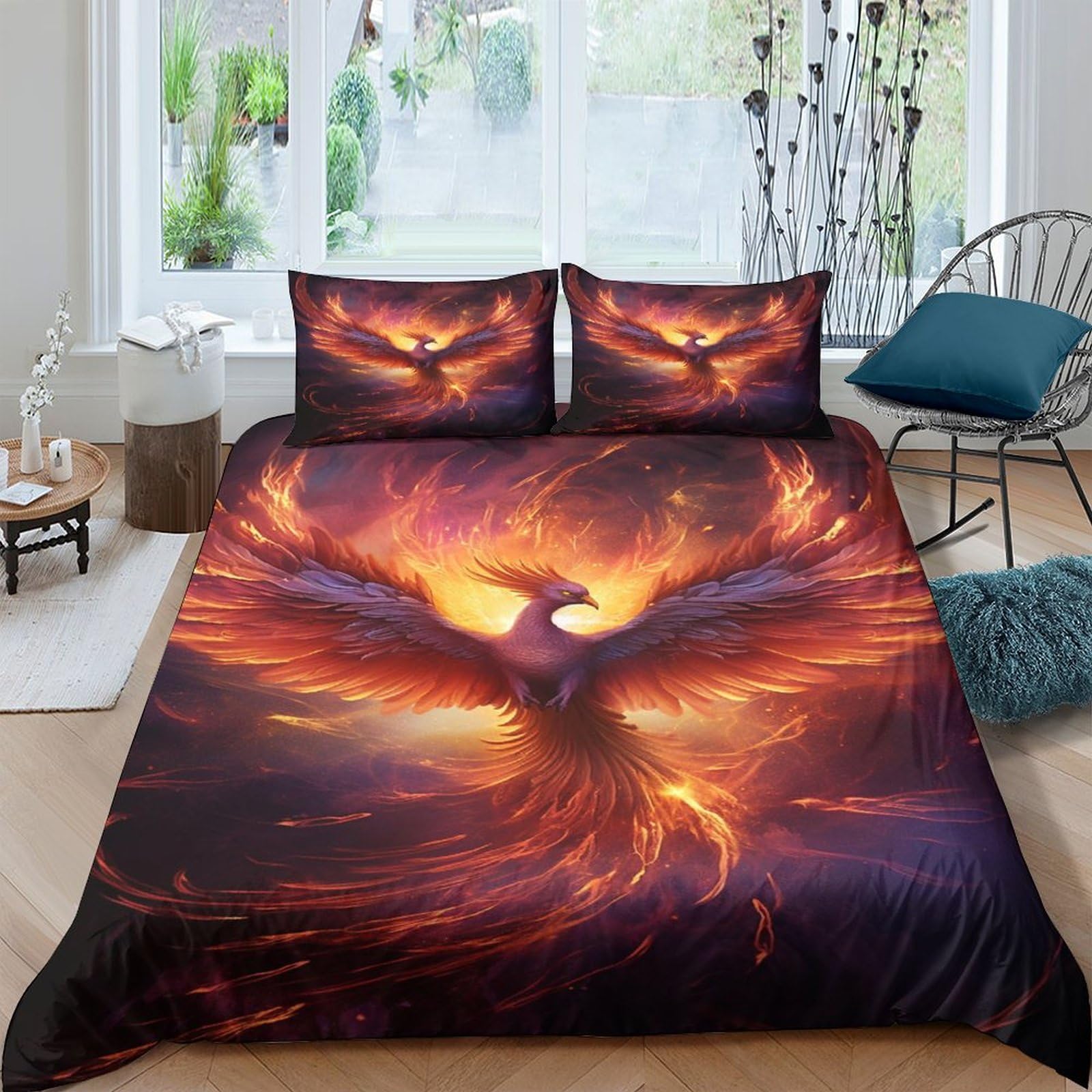 Housse de couette Phoenix 200x200 parure de lit microfibres 3D