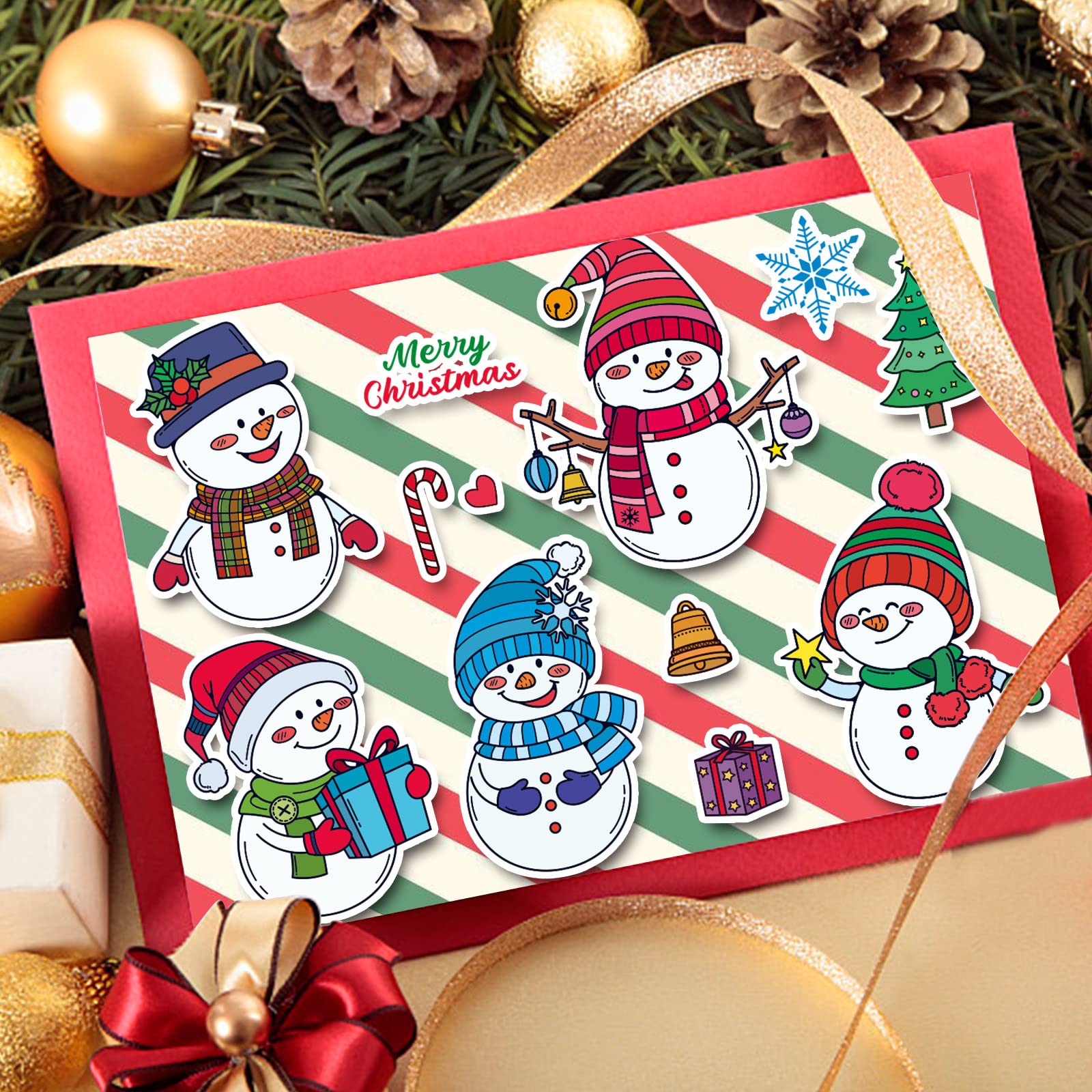 CRASPIRE Timbri Natale Trasparenti In Silicone: Babbo Natale, Pupazzo Di Neve Per Scrapbooking E Decorazioni Fai Da Te - 5