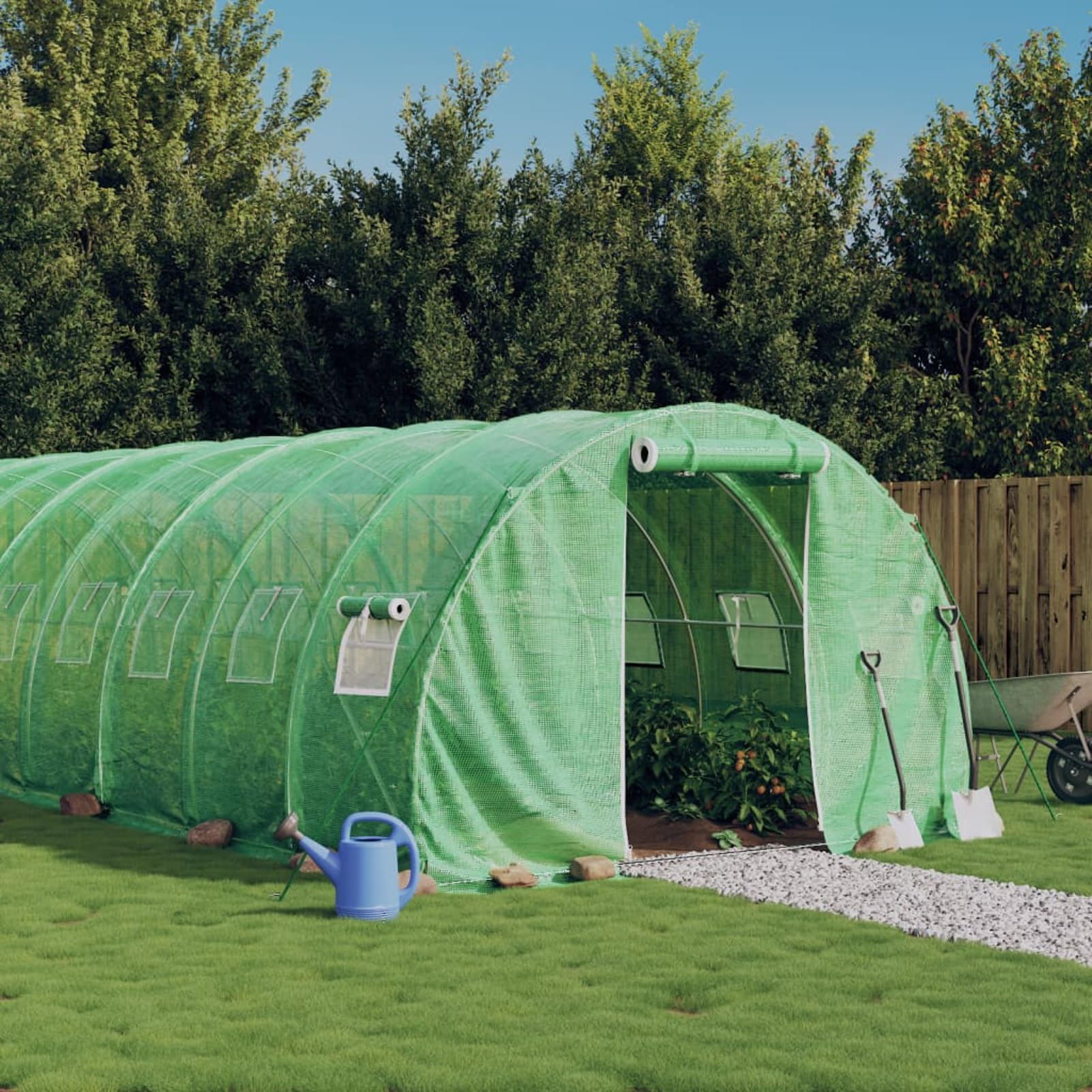 ARKEM Invernadero con Estructura de Acero Verde 66 m² 22x3x2 m Invernadero Exterior Estructura Cubierta Invernadero