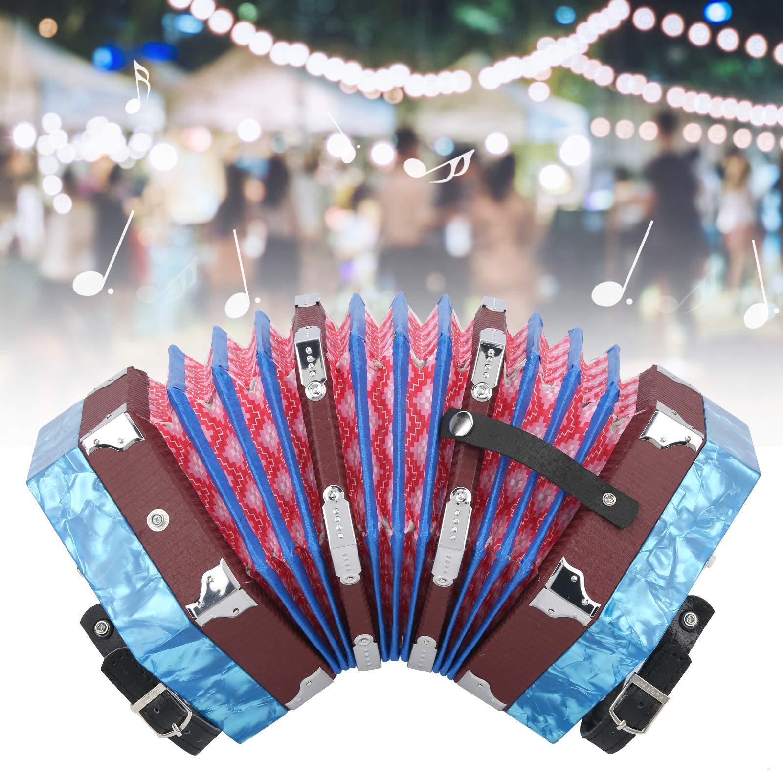 Instrument Professionnel D'ortable Diatonique D'accordéon en Accordéon D'Eujgoov pour des Fournitures D'instrument de Musique D'adultes(Bleu ciel)