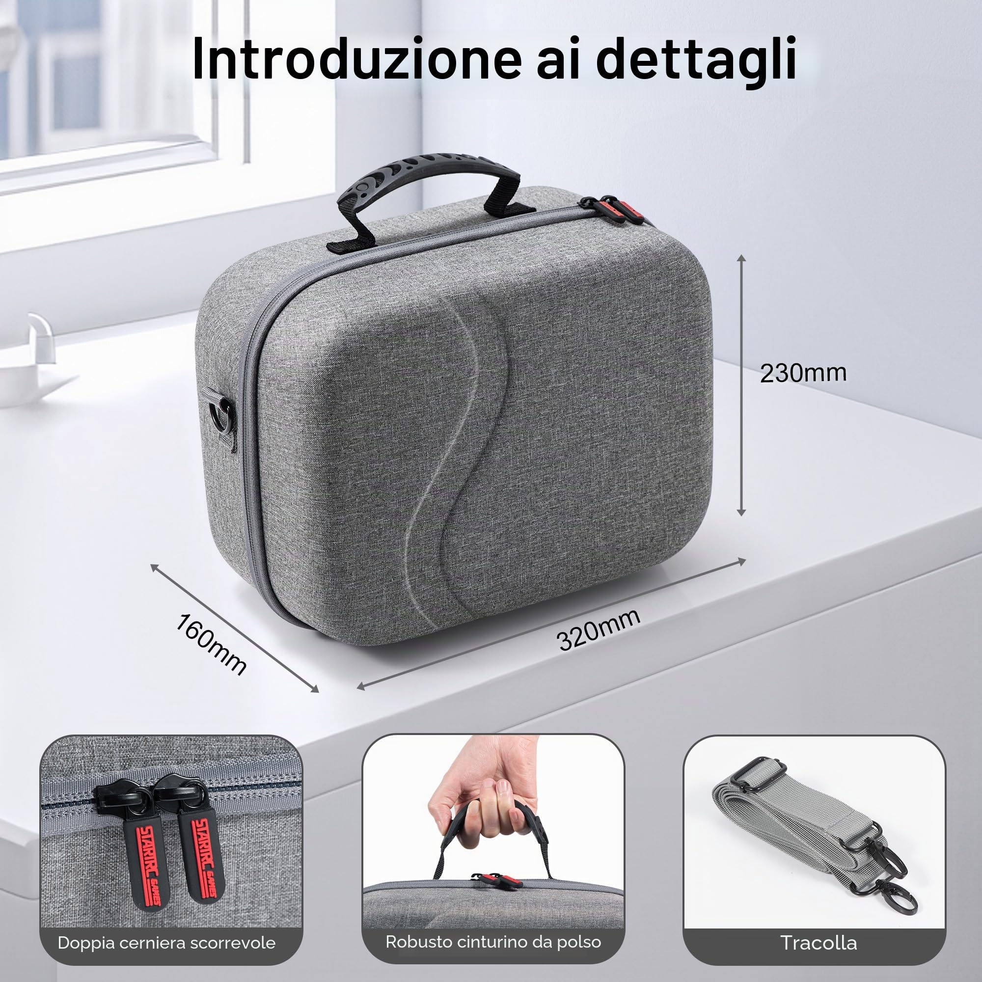 STARTRC GAMES Grande Custodia da Trasporto per Meta Quest 3S, Compatibile con BOBOVR S3 Pro/Kiwi Design Battery Head Strap e Altri Accessori, Custodia e Fodera Morbida per Oculus Quest 3S