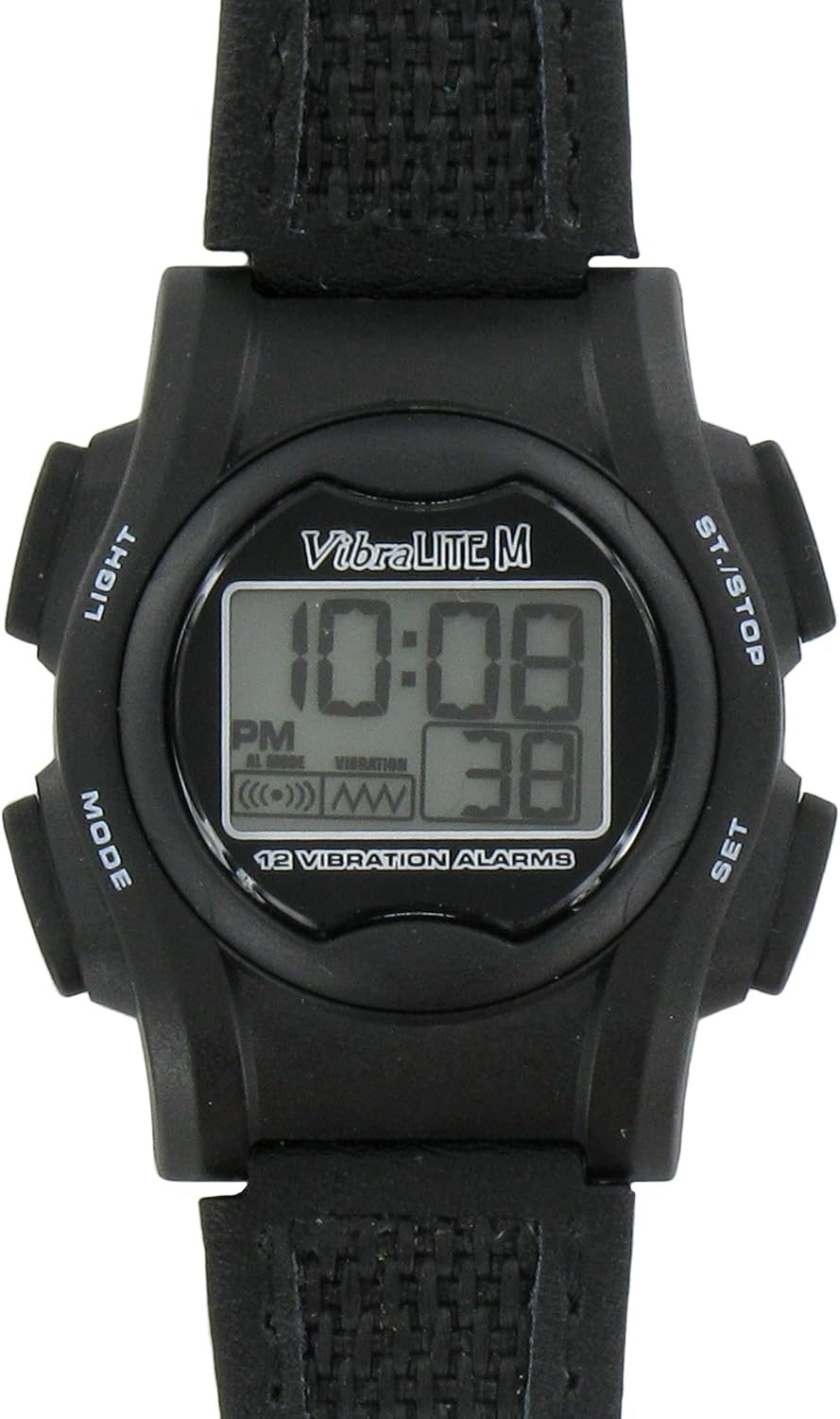 VibraLITE Mini 12-Alarm Vibrating Watch - Black