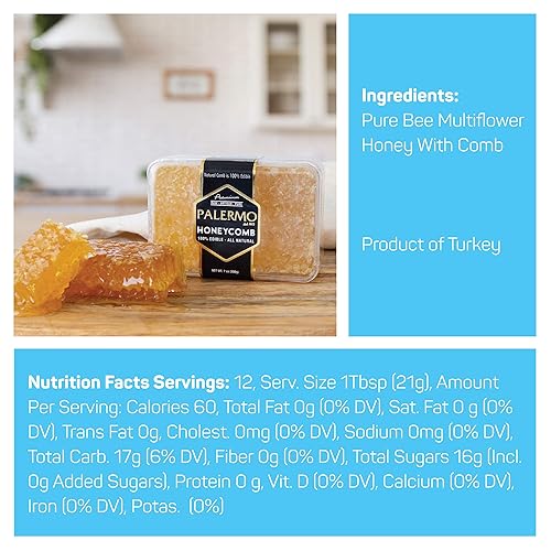 Miniatura 10 de Palermo panal de abeja 100% comestible, totalmente natural, gourmet crudo, sin aditivos, sin conservantes, 14 onzas
