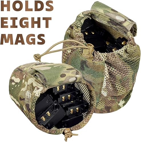 Miniatura 5 de Bolsas tácticas de malla Molle de rango ligero, compacto micro cordón de forrajeo enrollable, paquete de herramientas plegable de recuperación Ar