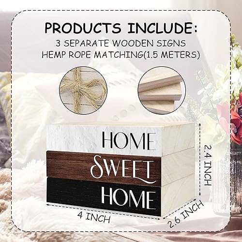 Miniatura 6 de Ycyfckdr Mini libros decorativos para decoración del hogar, pila de madera rústica para mesa, libros de decoración dulce del hogar para estante de