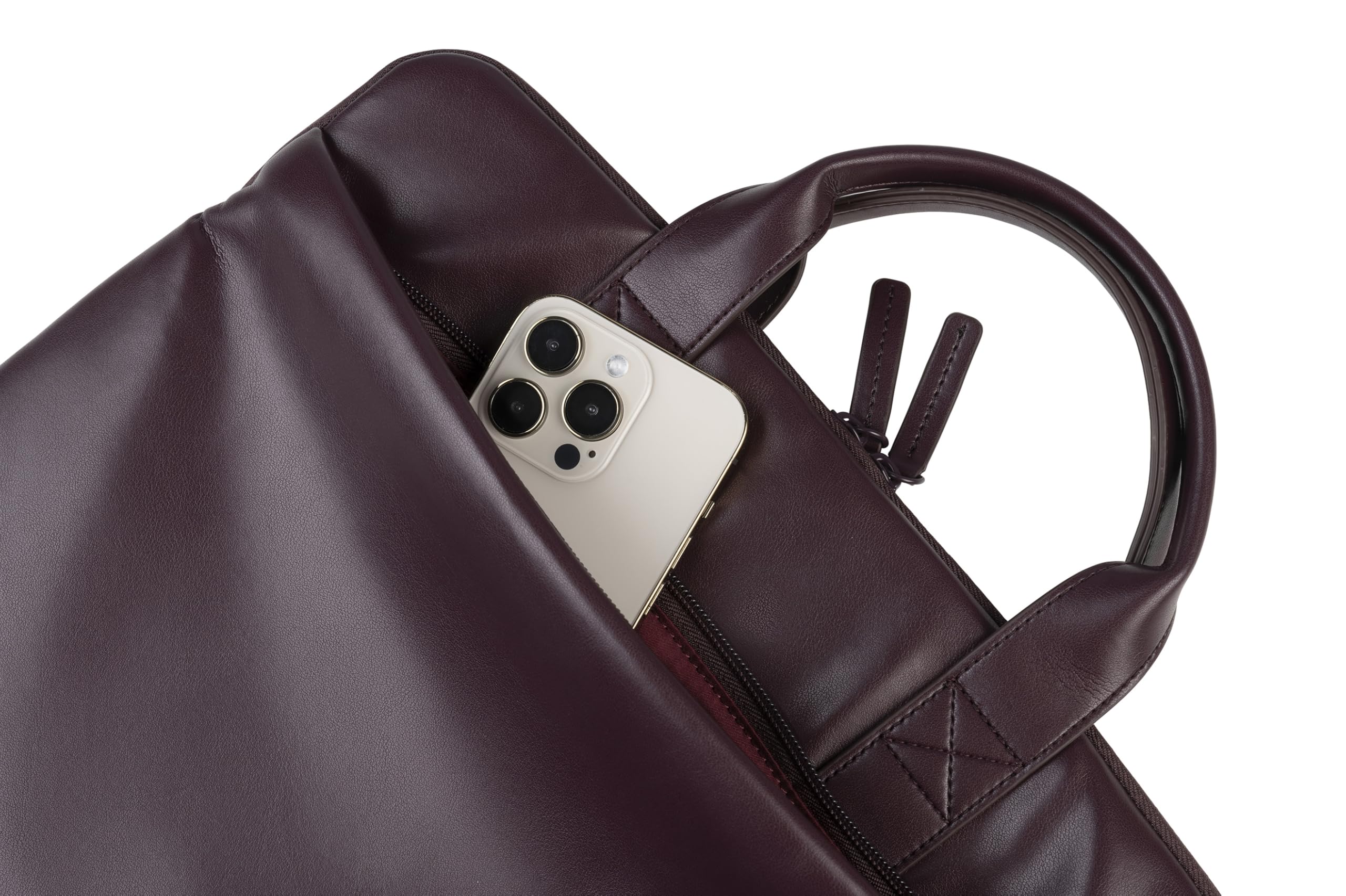 Tucano ISOTTA - Borsa sottile per computer portatile, compatibile con MacBook Air da 35,6 cm (14") e 38,1 cm (15"), in pelle PU, con tracolla