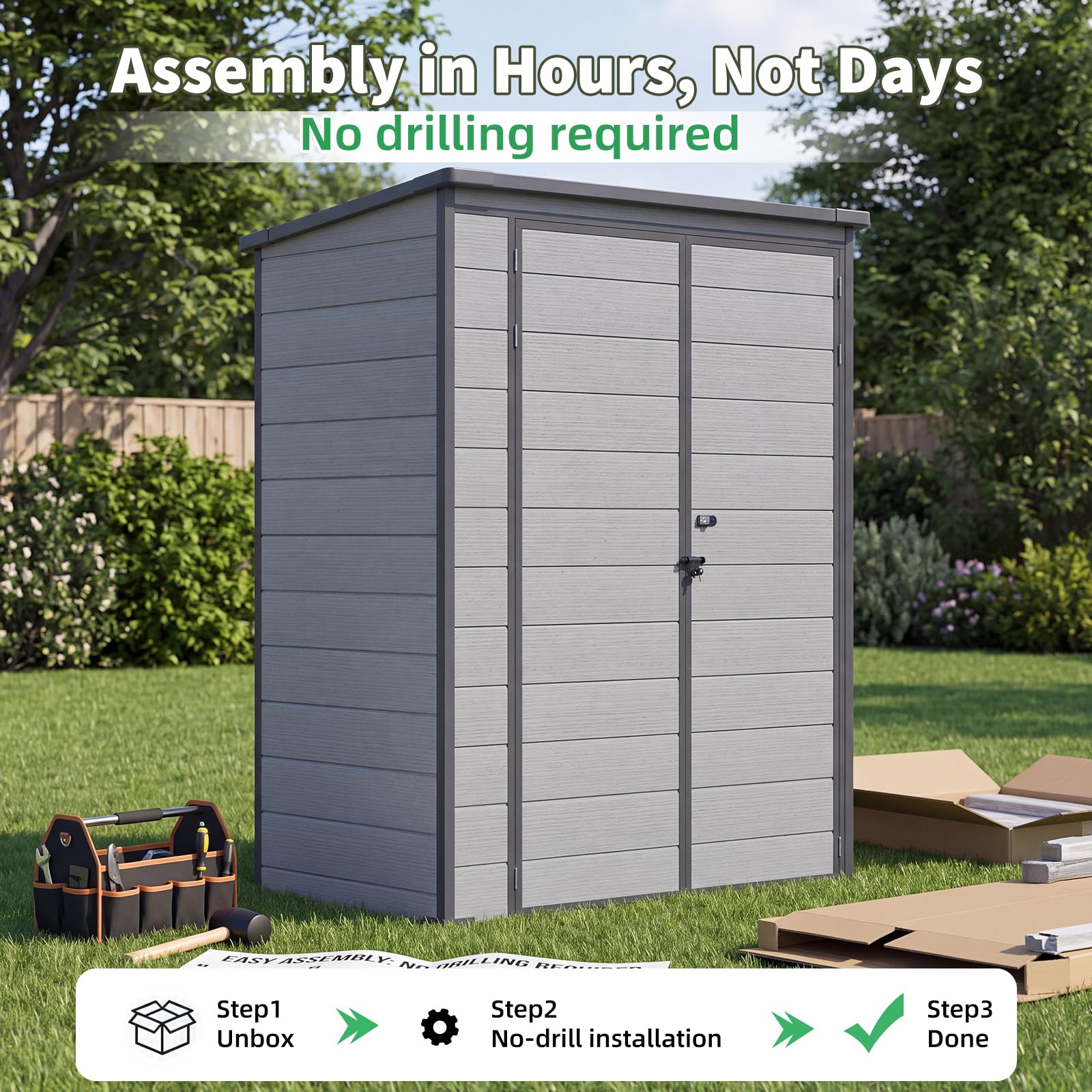 Amazon.com : U-MAX 3'x5' Resin Outdoor Storage Shed, Lean to