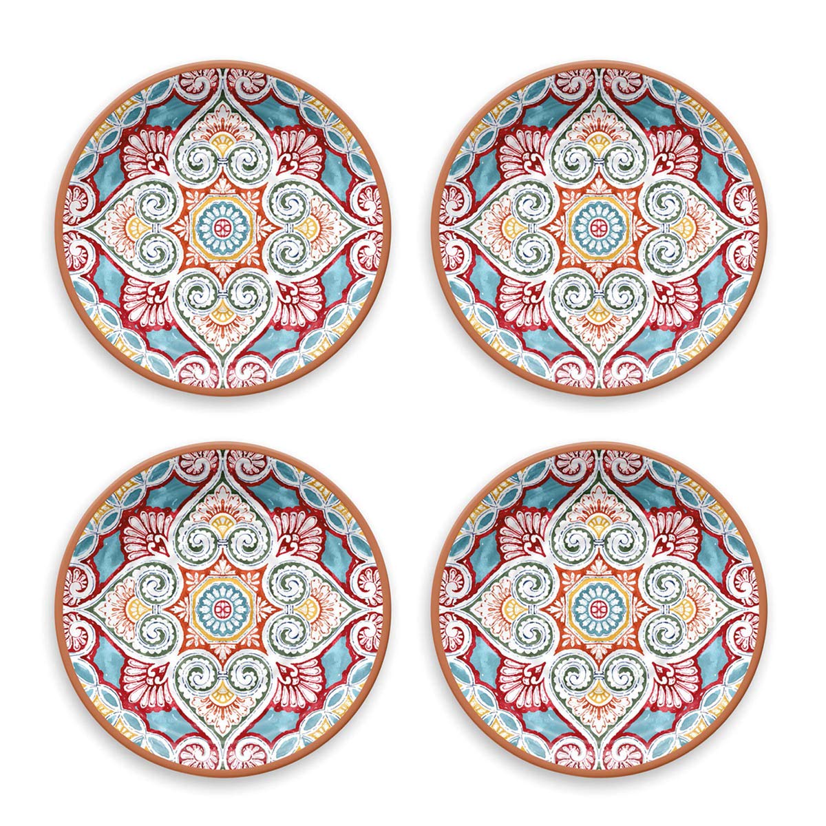 Epicurean Set of 4 Rio Corte Melamine Dinner Plates