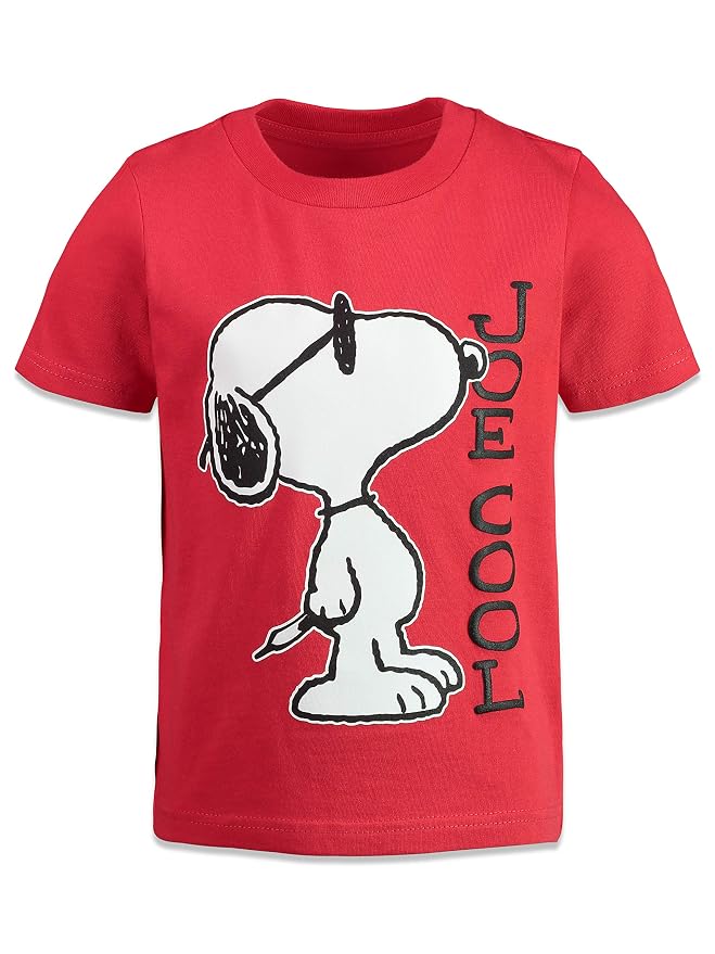 Peanuts Boys 4 Pack T-Shirts - Snoopy 