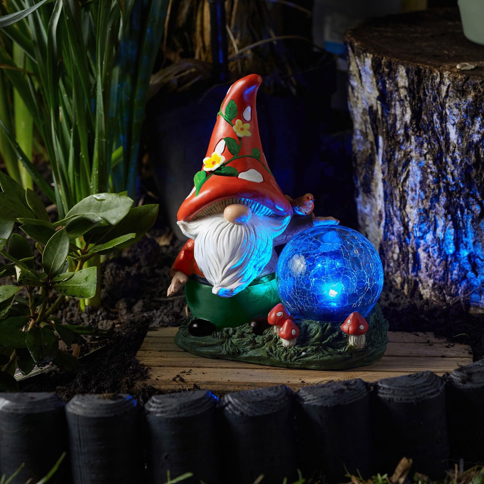 Pflanzen Klle Smart Garden Solar Powered Woodland Wizard Crackle Glove LED Ornament 20.5cm, Colourful - Image 3
