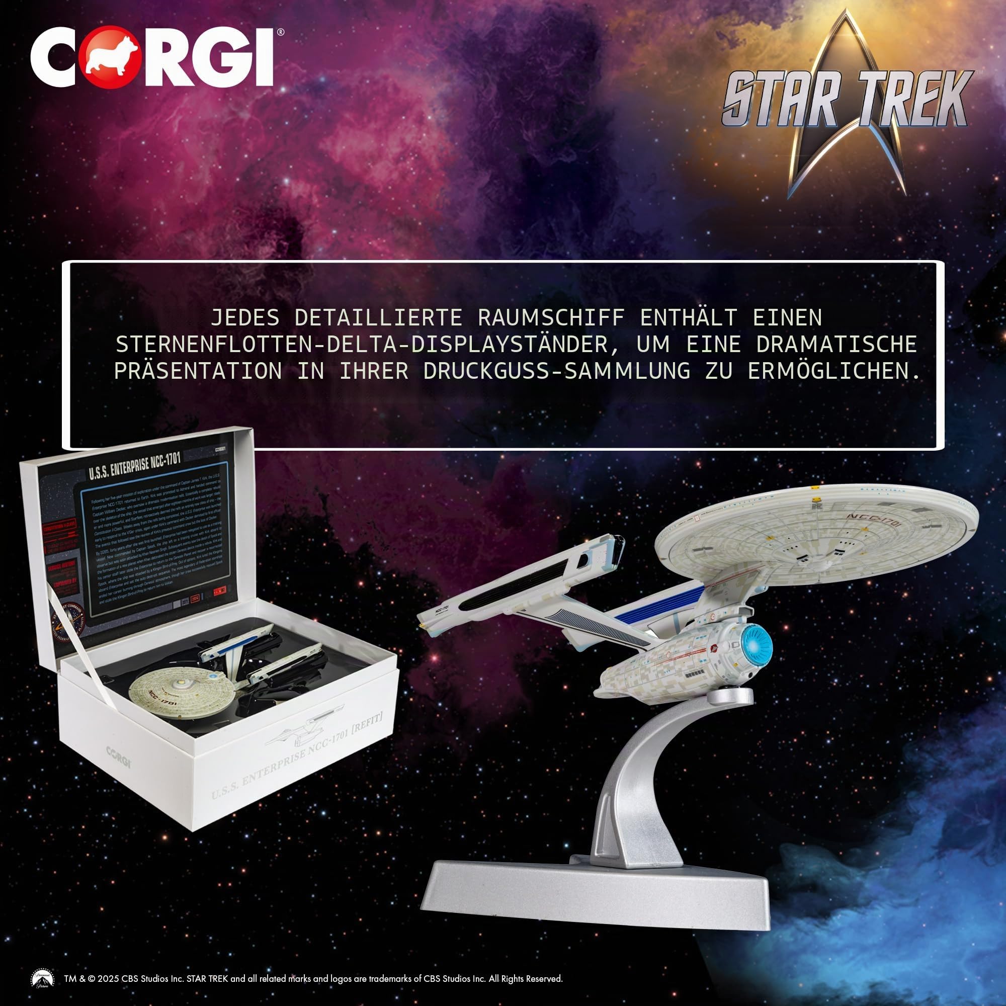 Corgi CC98001 Star Trek – USS Enterprise NCC-1701 [Refit] (Star Trek II: Der Zorn des Khan) TV-Filmlizenz und Event für Kinder ab 14 Jahren