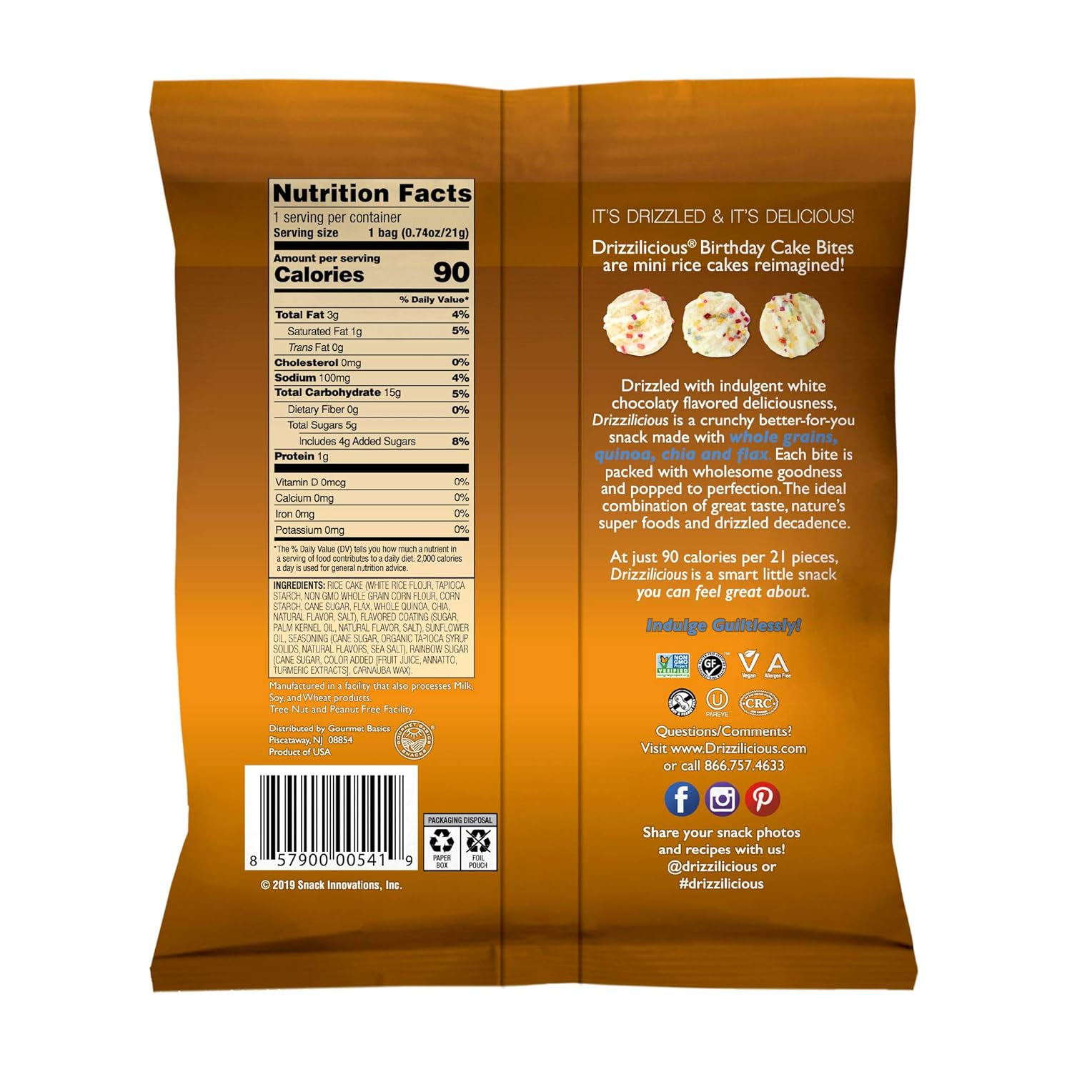 Drizzilicious - Birthday Cake (24 Pack, .74oz)