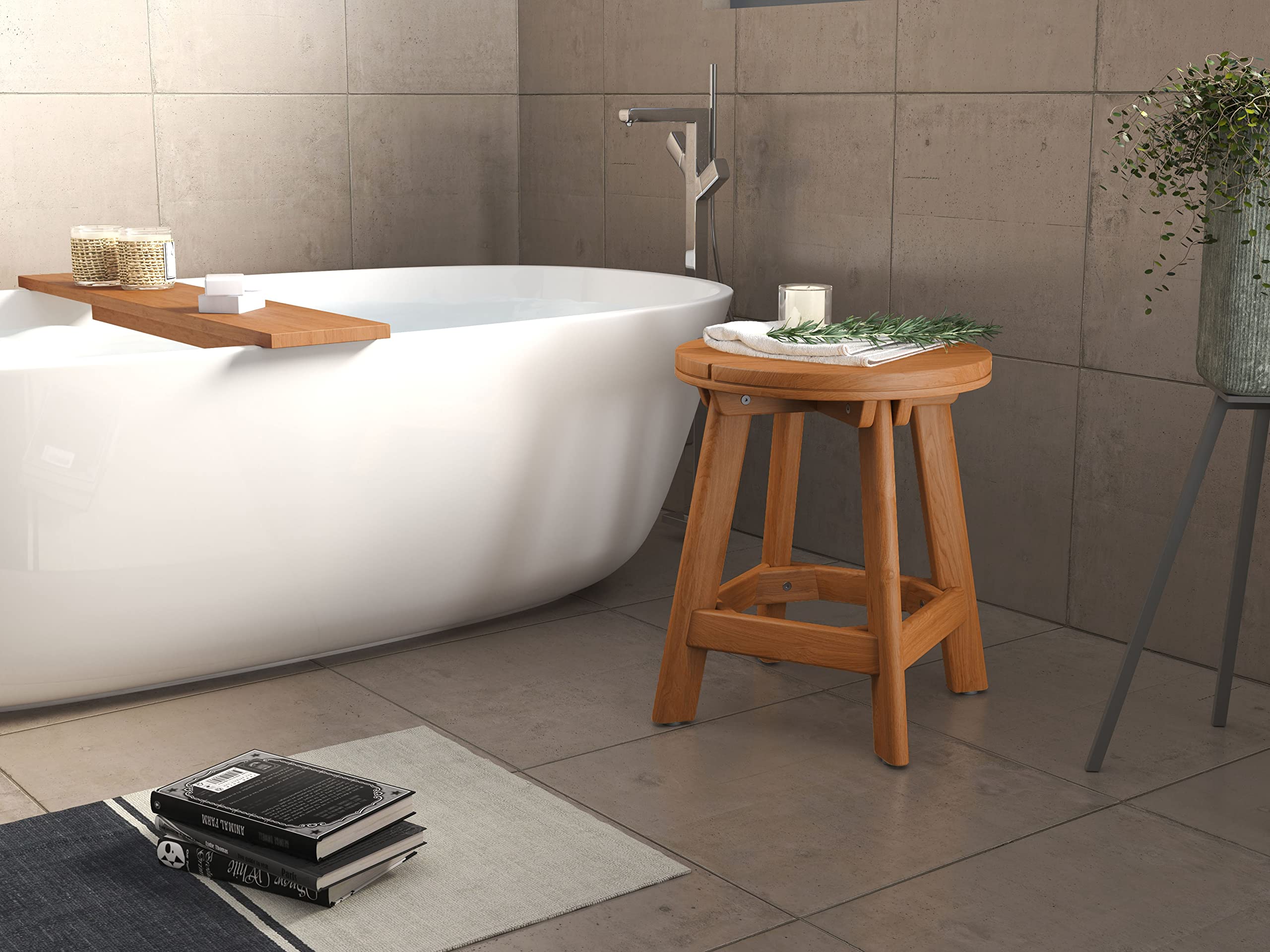 Destiny Badhocker SPA & Living rund 40x40x48 cm Teak