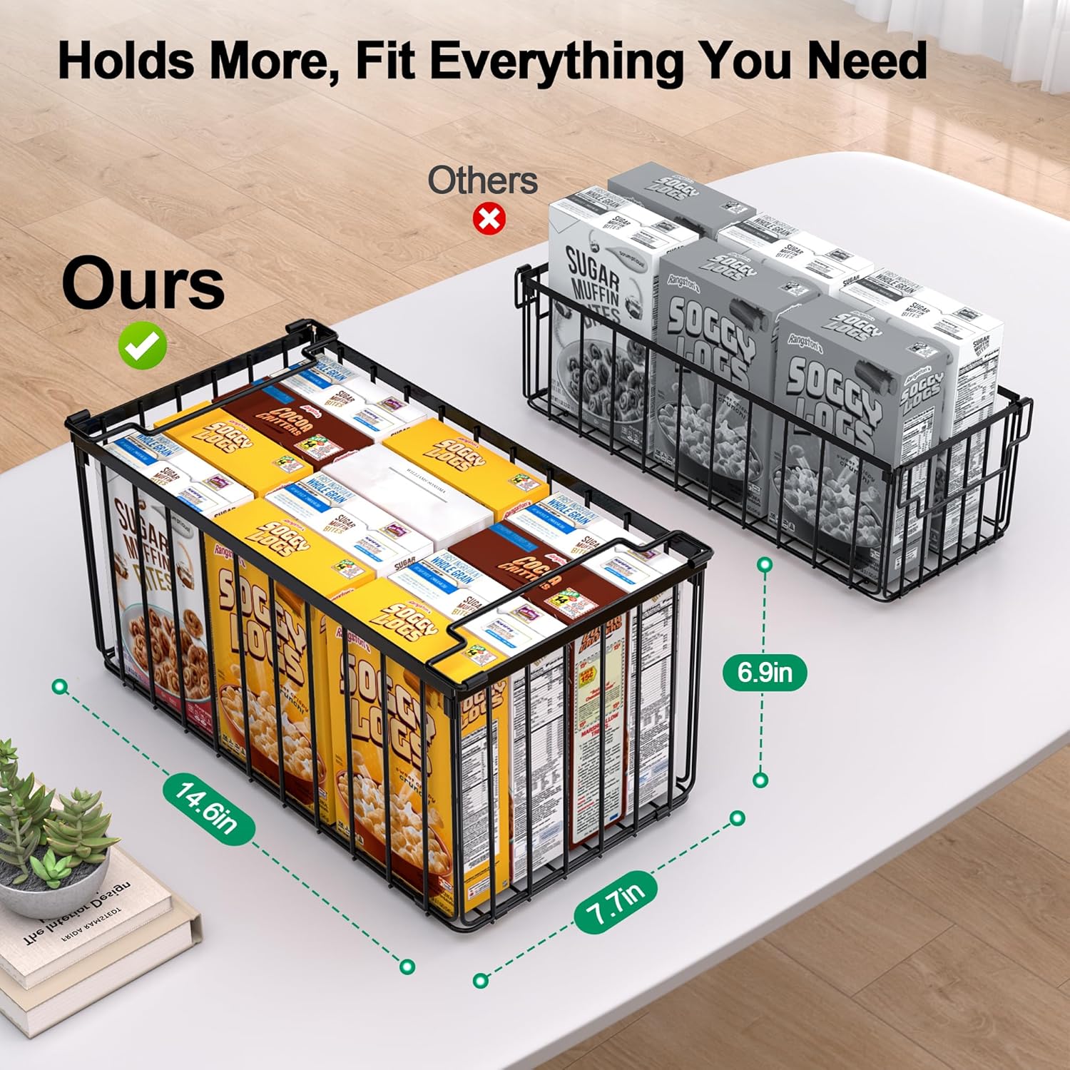Freezer Organizer Bins, 4 Pack Stackable Deep Chest Freezer Organizer Bins, Foldable Baskets with Handles, Black Storage Container Baskets for 5/ 7 Cu.FT Deep Freezer Sort Frozen Meats Freezer Organizer Bins, 4 Pack Stackable Deep Chest Freezer Organizer Bins, Foldable Baskets with Handles, Black Storage Container Baskets for 5/ 7 Cu.FT Deep Freezer Sort Frozen Meats