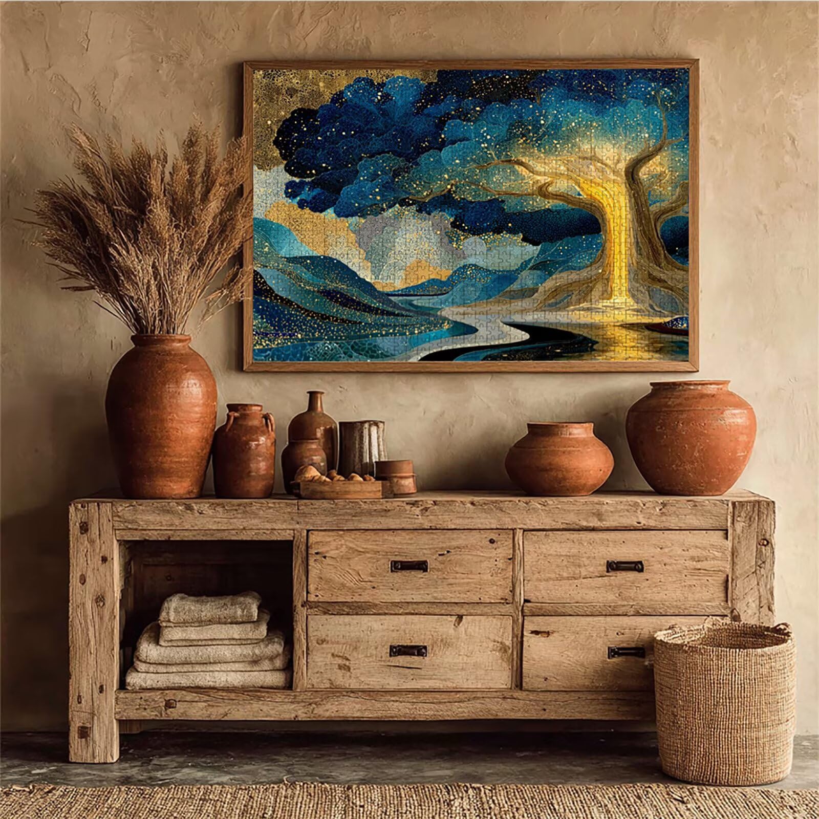Drzewo Puzzle 2000 sztuk dla dorosłych, drewniane puzzle z pudełkiem 99 x 70 cm, pomysł na prezent dla kobiet, zabawne gry rodzinne, gry wyzwania, wykwintne pudełko upominkowe, wystrój domu