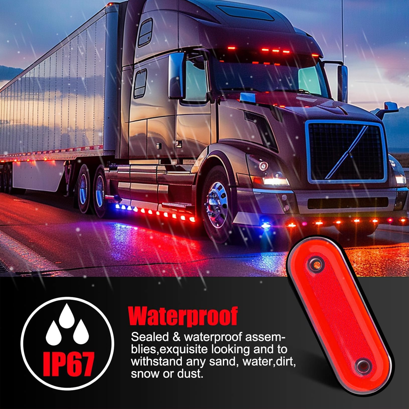 10PCS Luce Laterale LED Rosso,12V/24V Luci di Posizione Laterali Indicatori Laterali per Rimorchio Luce di Ingombro Lampada per Rimorchio Camion Furgone Rimorchi Auto
