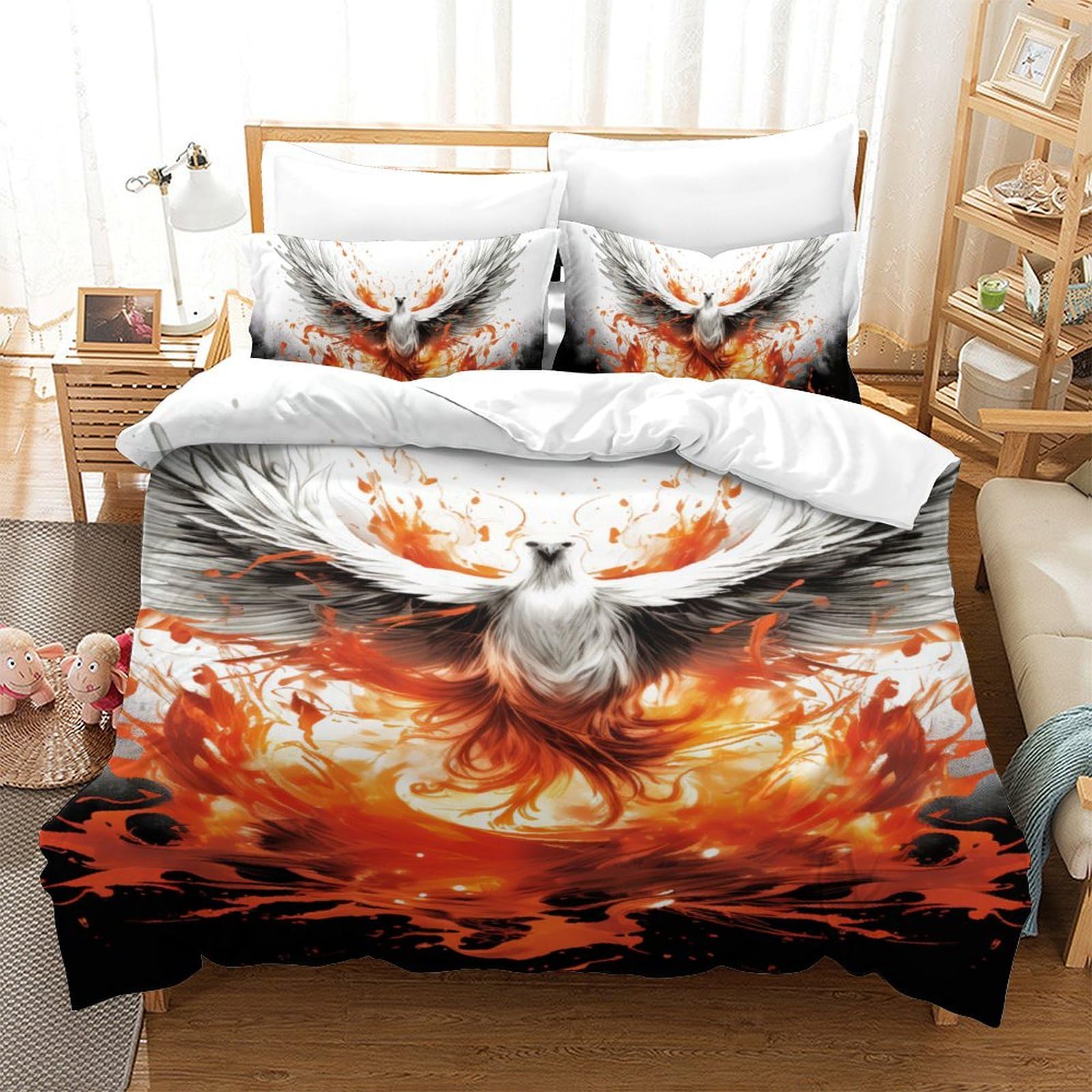 Housse couette douce flamants roses anti-acarien contre les allergies