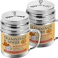 Vista 6 de CUSINIUM [Paquete de 2] Cocteleras de especias de condimentos de 14 onzas, coctelera seca para barbacoa, draga de cocina con tapa ajustable