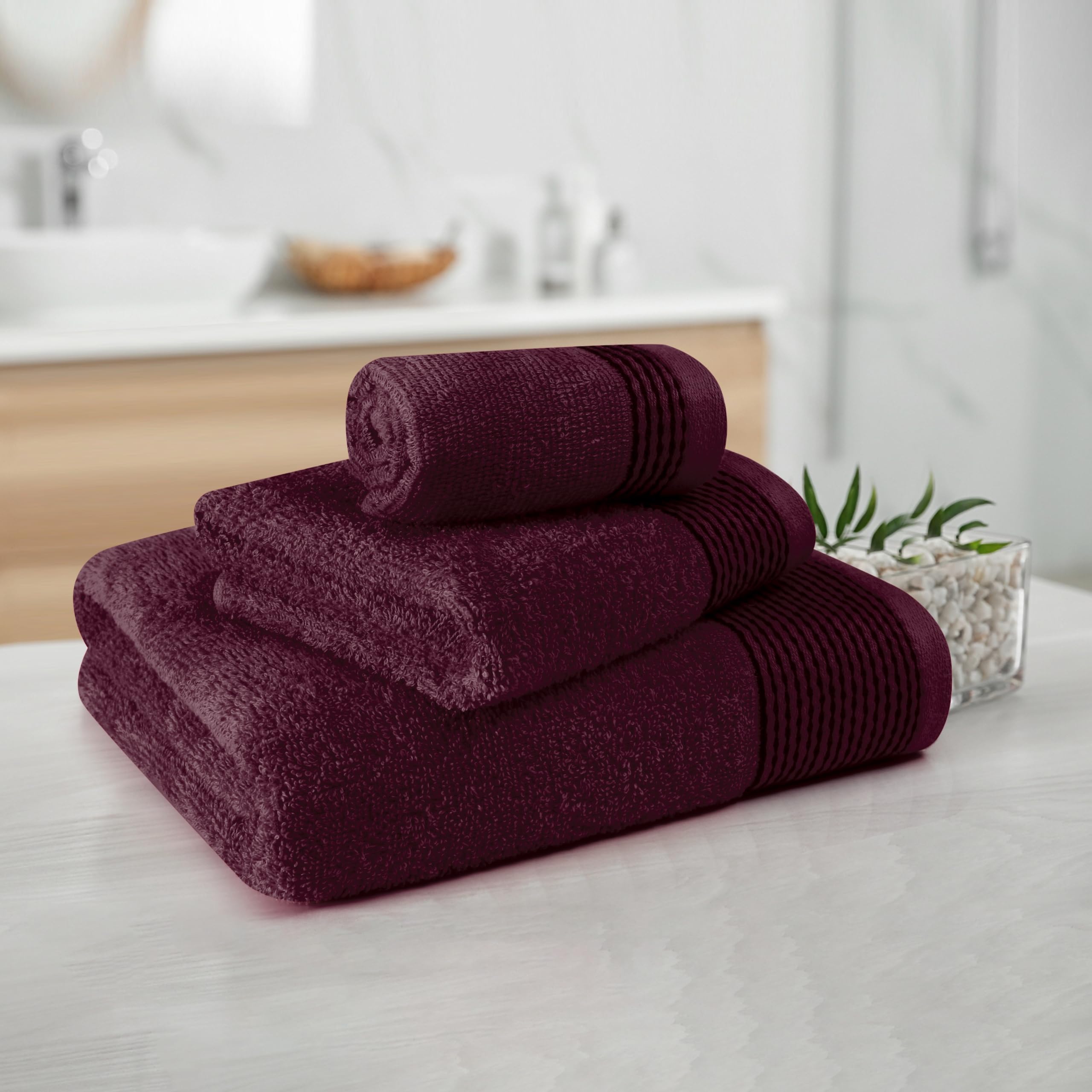 Lot De 3 Serviettes De Toilette 30 X 30 Cm Deep Black – 100 % Coton Doux & Très Absorbant – Noir Élégant – Herzbach Home