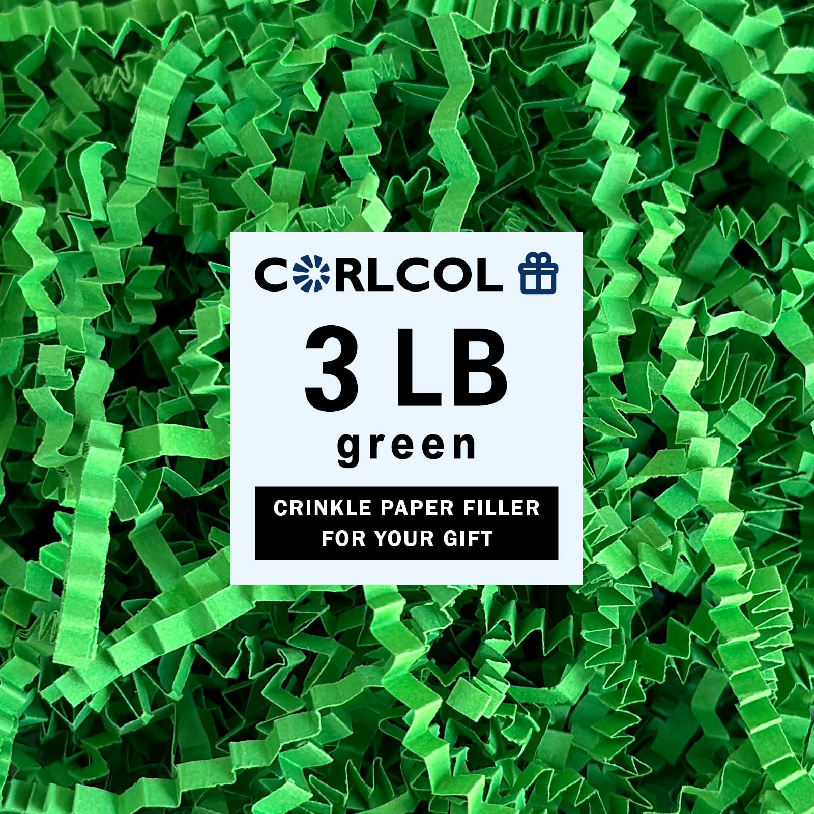 3LB Crinkle Paper Filler (Green, 3 LB)