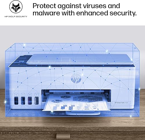 Miniatura 14 de HP Smart Tank 5103 Impresora inalámbrica todo en uno recargable tanque de tinta, escáner, copiadora con 2 años de tinta y 100 hojas de papel
