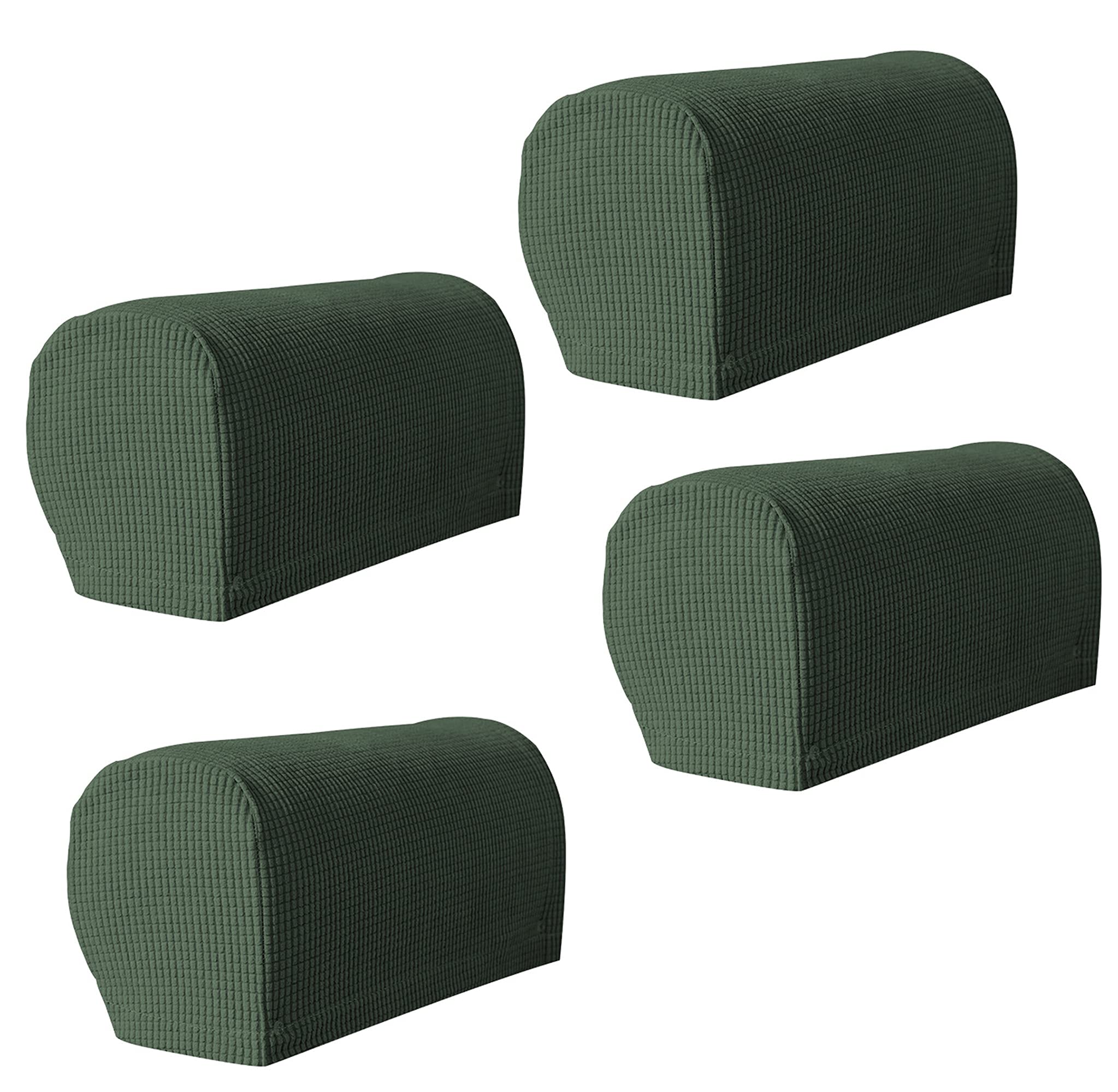 Hruile Armrest Stretch Chair Covers, Anti-Slip Armchair Couch Arm Rest Covers Sofa Armrest Cover Spandex Polyester Sofa Arm Caps Slipcovers Protector,Set of 4,Green