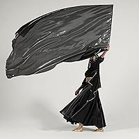 Vista 9 de MUNAFIE Banderas de adoración para danza, alabanza, banderas de iglesia para adoración, Banderas de Danza, color negro