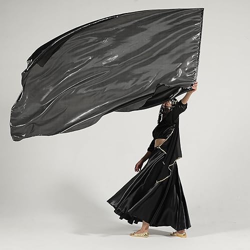 Miniatura 9 de MUNAFIE Banderas de adoración para danza, alabanza, banderas de iglesia para adoración, Banderas de Danza, color negro