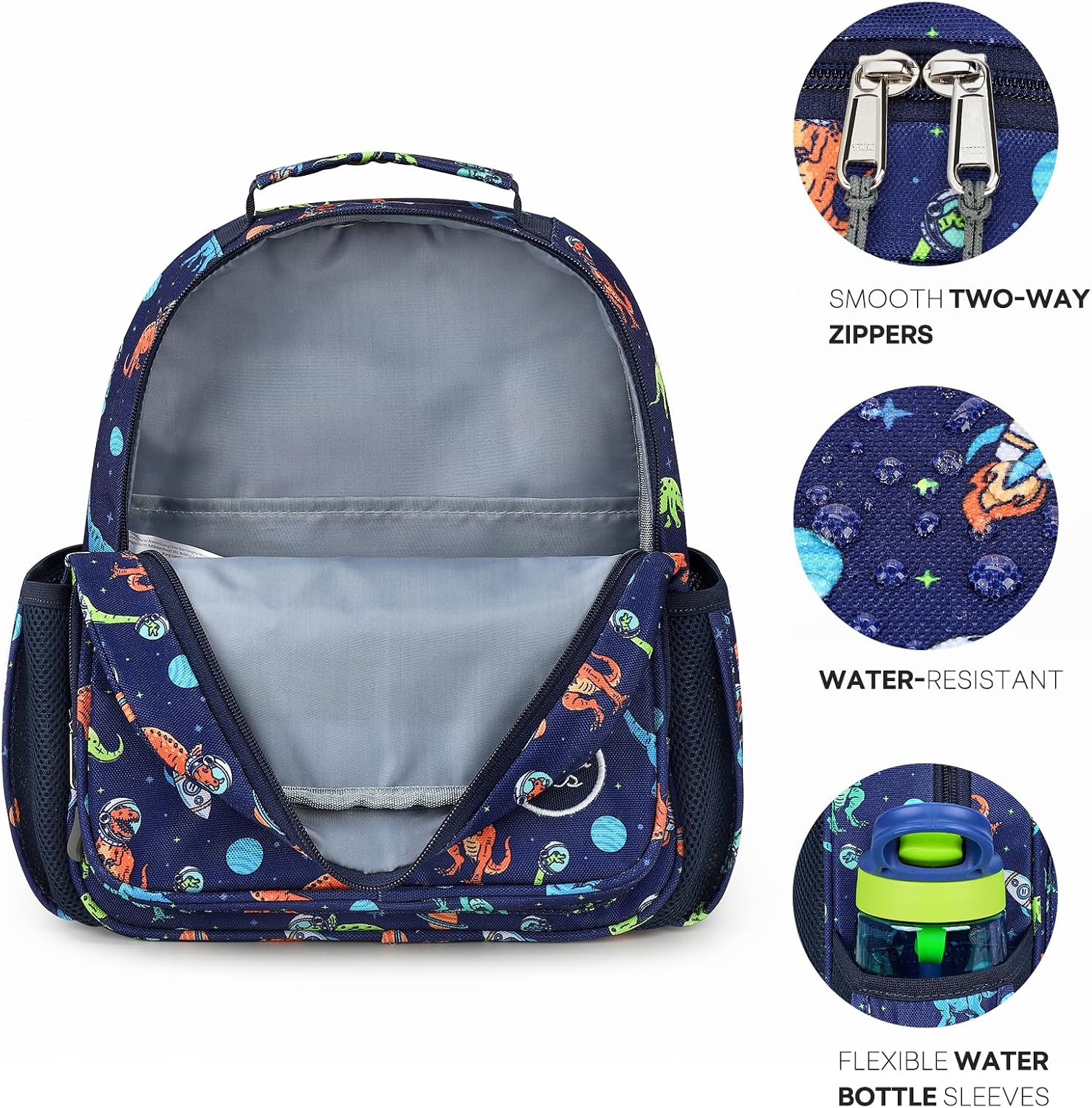 mibasies Toddler Backpack for Boys 2-4: Preschool Kindergarten Backpack - Cute Kids Backpacks for Boys - Dinosaur Blue thumbnail