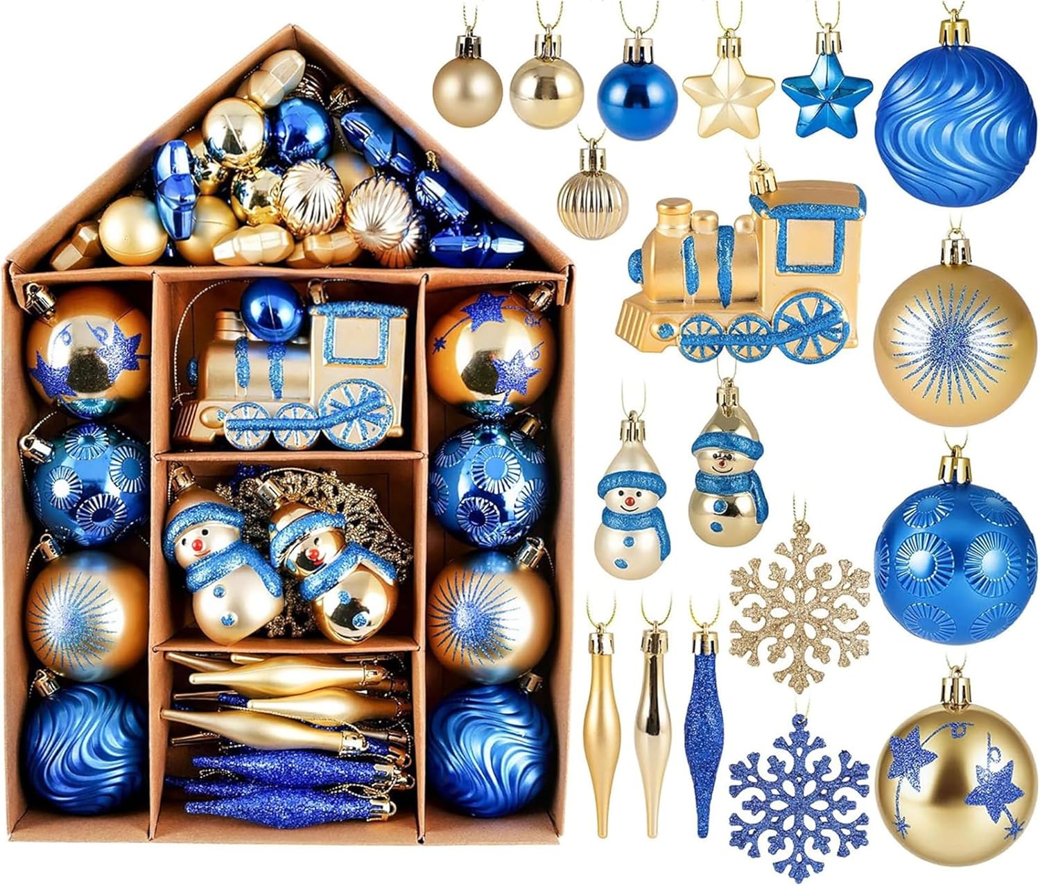 DomeStar 70PCS Red and White Christmas Ball Ornaments, Shatterproof Candy-Themed Christmas Tree Decorations with Lights for Holiday Party & Home Decor