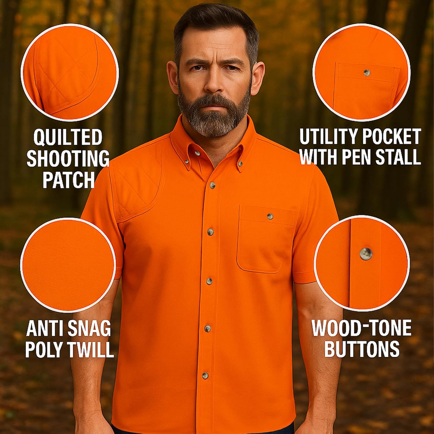 Men's Full Blaze Hunting Shirt Short Sleeves