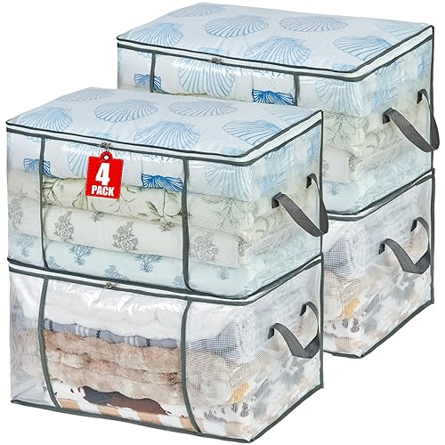 MKOKYD 80L Clear Large Storage Bag, Clothes Storage Containers for