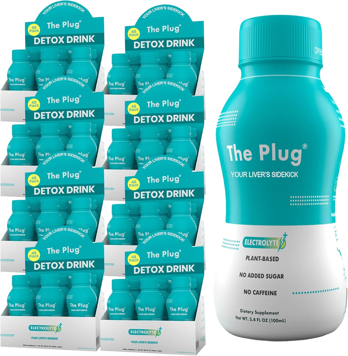 The Plug Liver Cleanse Detox & Repair Drink Electrolytes Organic Herbal Liquid Detoxify Body Plants Supplement Support Weight Loss Natural Health Hydrate Sports Energy Immunity Shots Minerals Vitamins