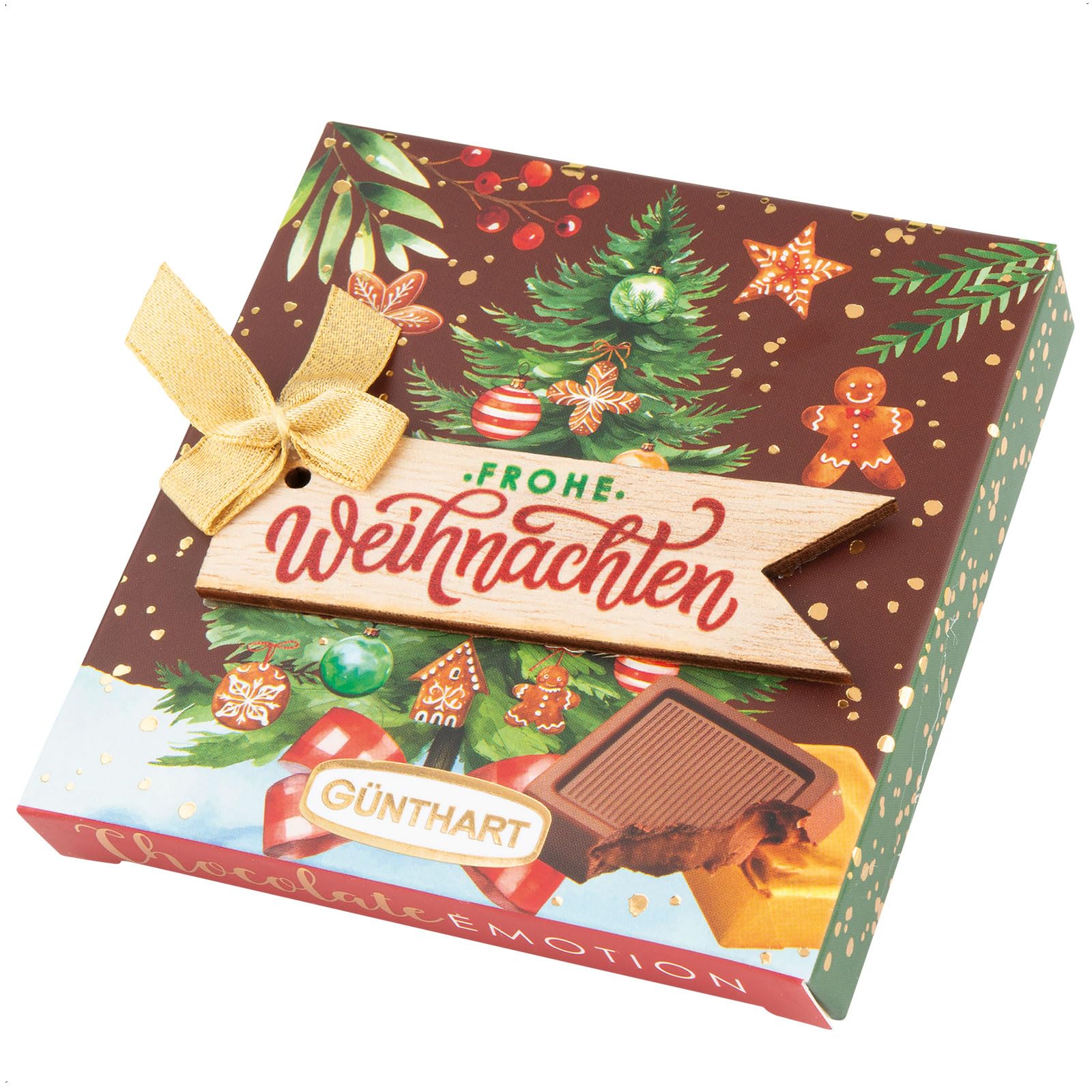 Günthart 30 Stück Pralinenpräsent mit Weihnachtsmotiven und feinen Carre-Pralinen, 1er Pack (1140 gr)