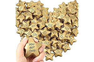 72 Pcs 1.6 Inch Promotional Star Stress Balls for Bulk Giveaways for Adults