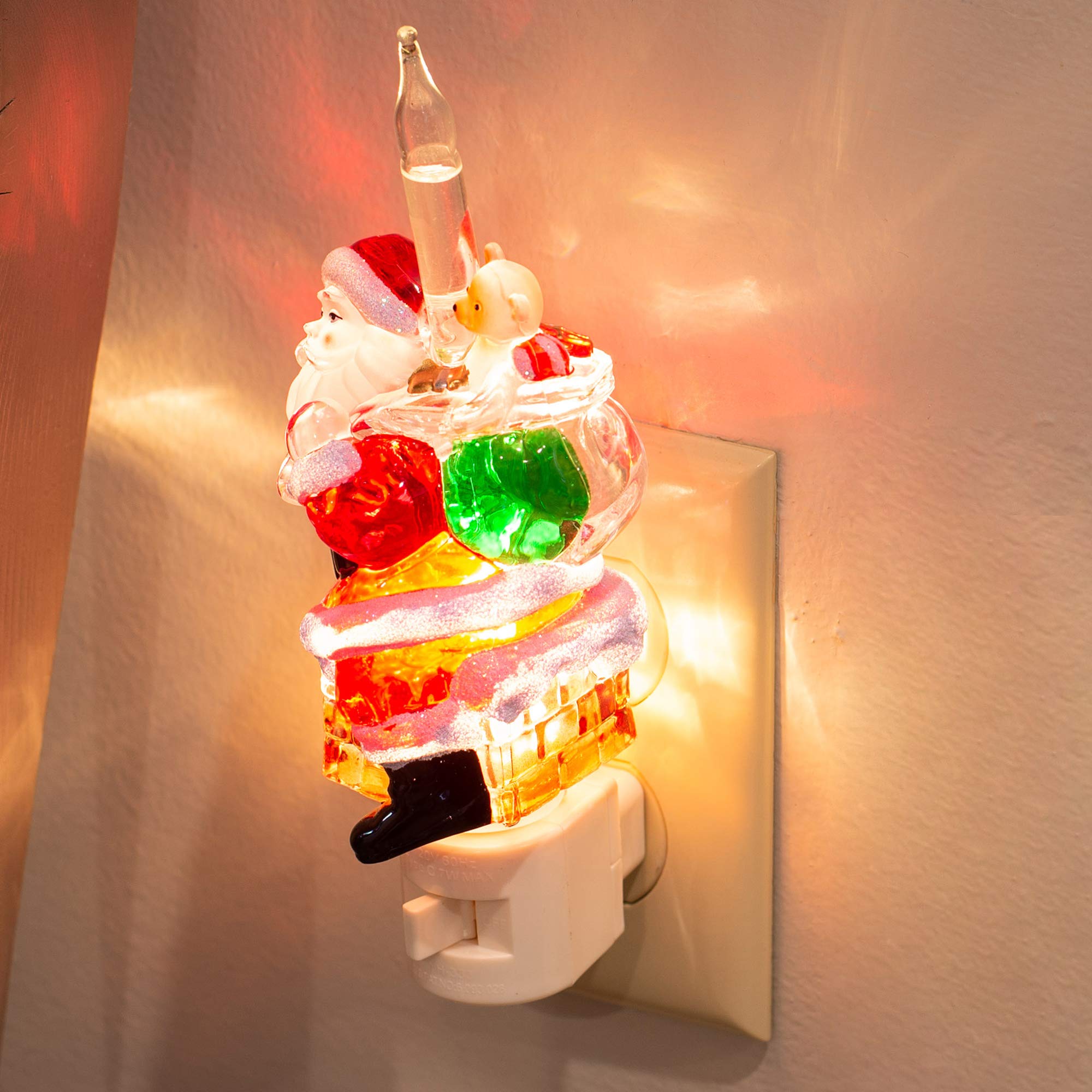 Roman 7 Inch Santa Chimney Bubble Night Light