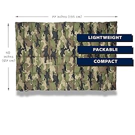 Get Out Gear Down Camping Blanket - Puffy, Packable, Lightweight and Warm | Ideal for Outdoors, Travel, Stadium, Festivals, Beach, Hammock | 650 Fill Power Water-Resistant Backpacking Quilt