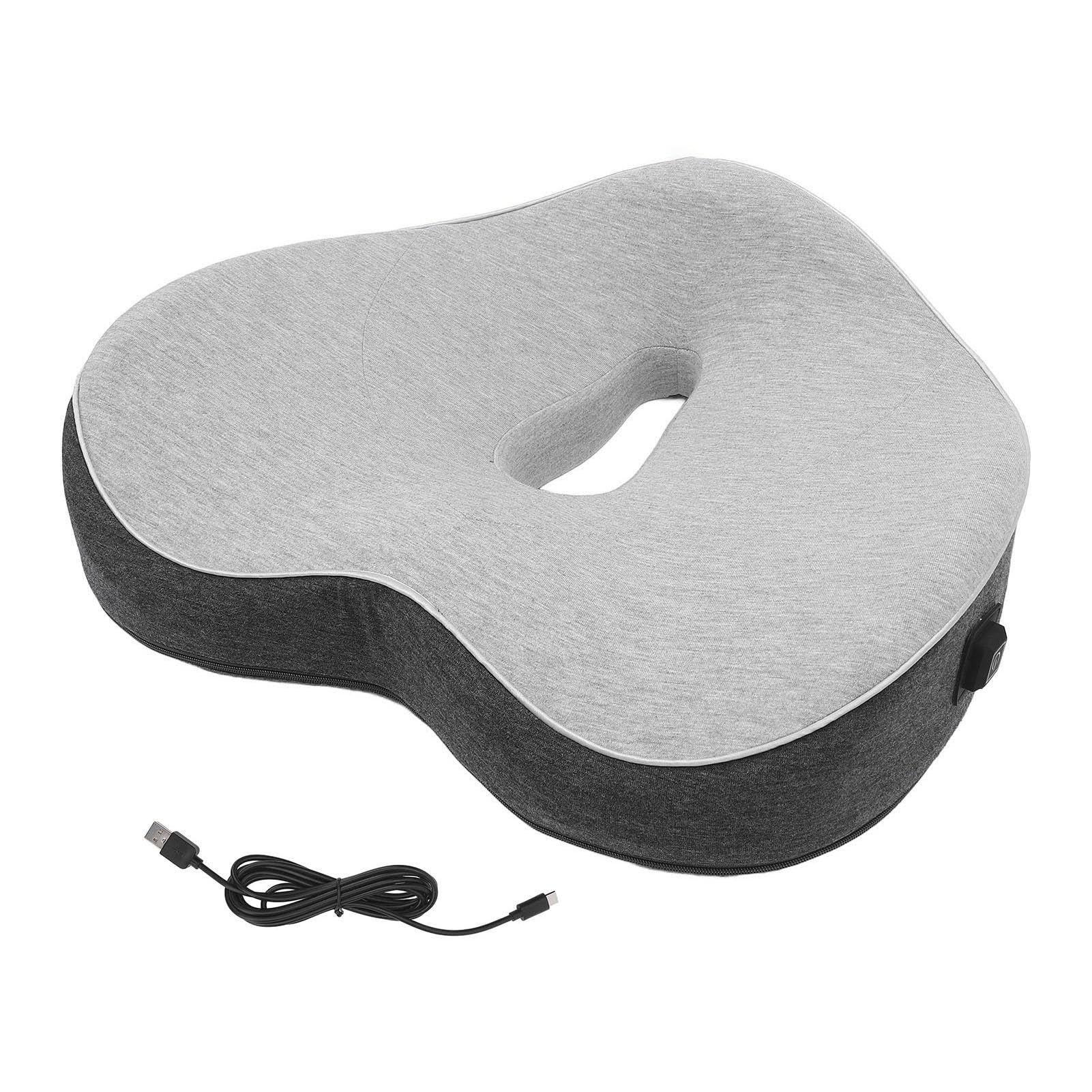 USB Heating Memory Foam Chair Pad 3 Levels Settings, Warm Heated Cushion with Immediate Comfort for Home, Office (Gray)