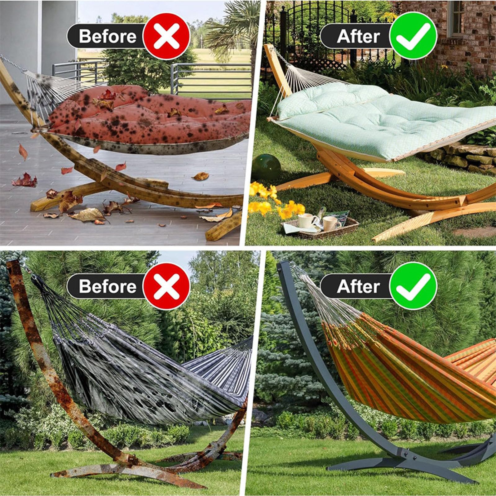 Housse Hamac Exterieur,Housse de Protection pour Hamac,Housse de Protection Hamac sur Pied,Housse de Hamac Imperméable Dustproof Oxford Housse Support Hamac (Black, 210D-370x140x93cm)