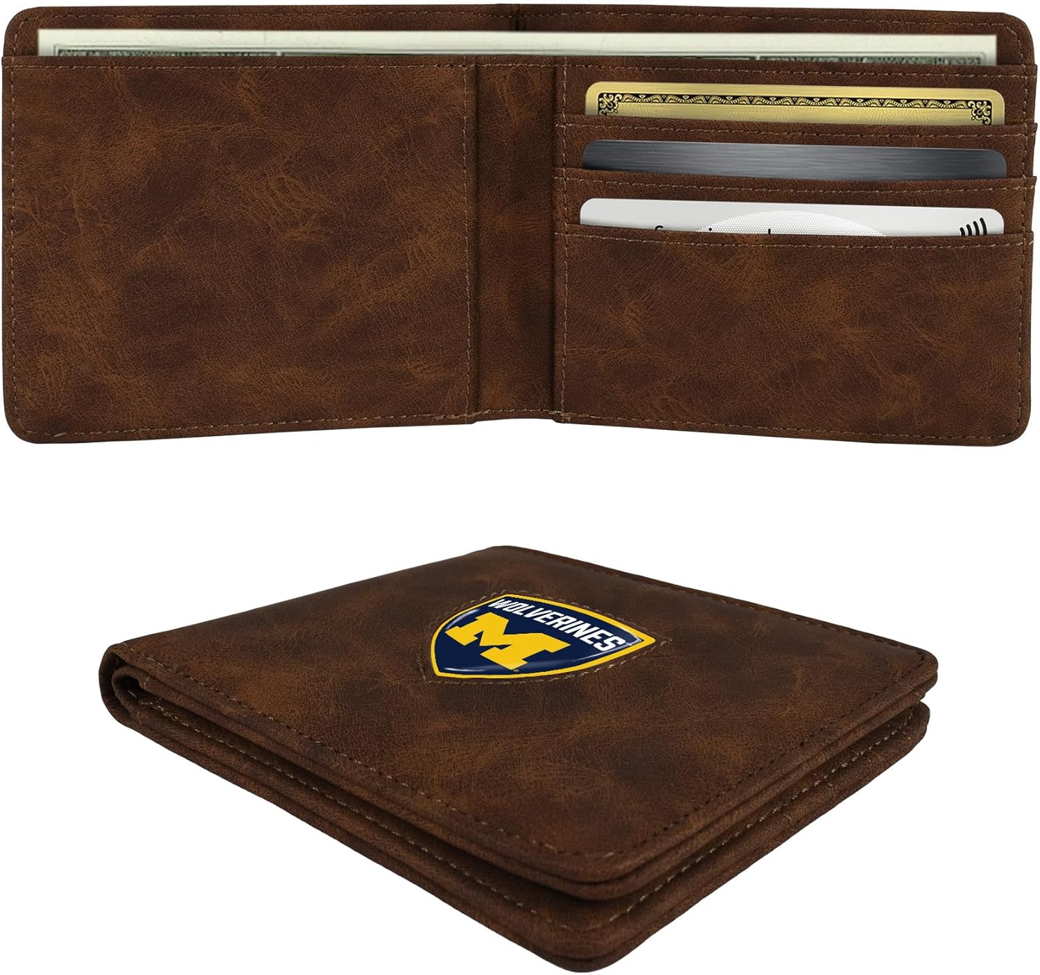 Littlearth NCAA Shield Wallet - Officially Licensed Teams In Black & Brown Colors