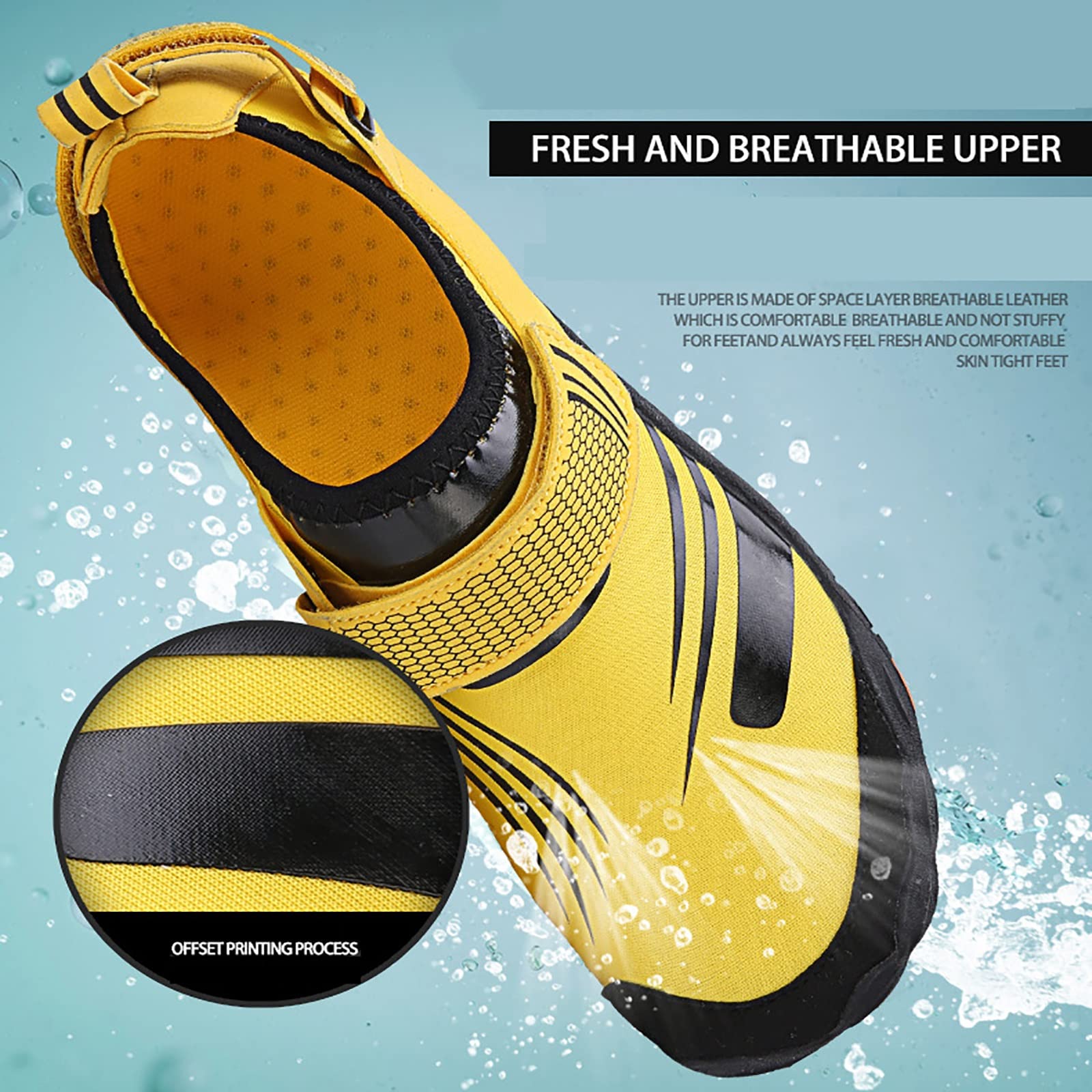 Calzado deportivo unisex para deportes acuáticos, protección ligera para los dedos del pie, calzado deportivo de playa de secado rápido, para surfear descalzos, zapatillas antideslizantes(Orange,37 EU