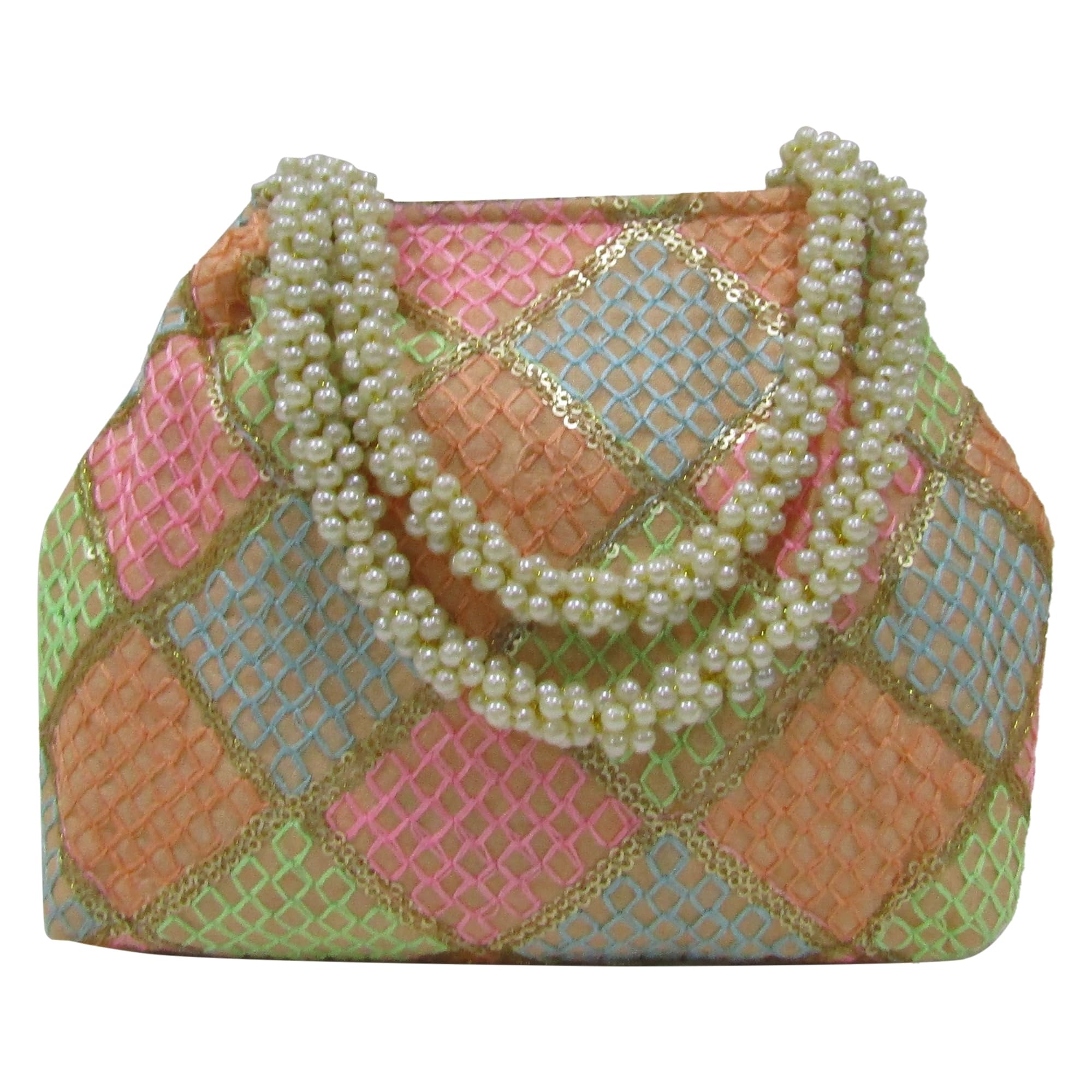 Purple Pink Embellished Silk Potli Bags for Women Evening Bag Clutch Ethnic Bride Purse With Pear Handle For Weddings & Special Occasion (Multicolor1) (B0CS9W2YHP) Amazon Price History, Amazon Price Tracker