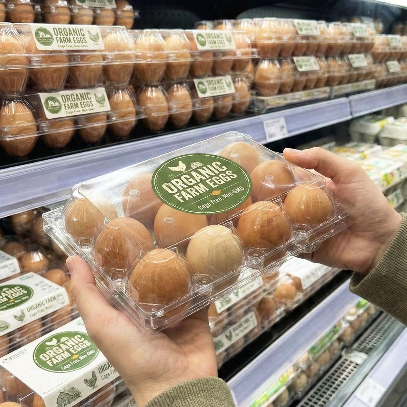 Lot de 50 Boite a Oeufs en Plastique Transparent (12 Alvéoles) - Boite à Oeufs Réutilisable pour Stockage Frigo, Ferme et Marché - Emballage Boite Oeuf Solide avec Fermeture Sécurisée