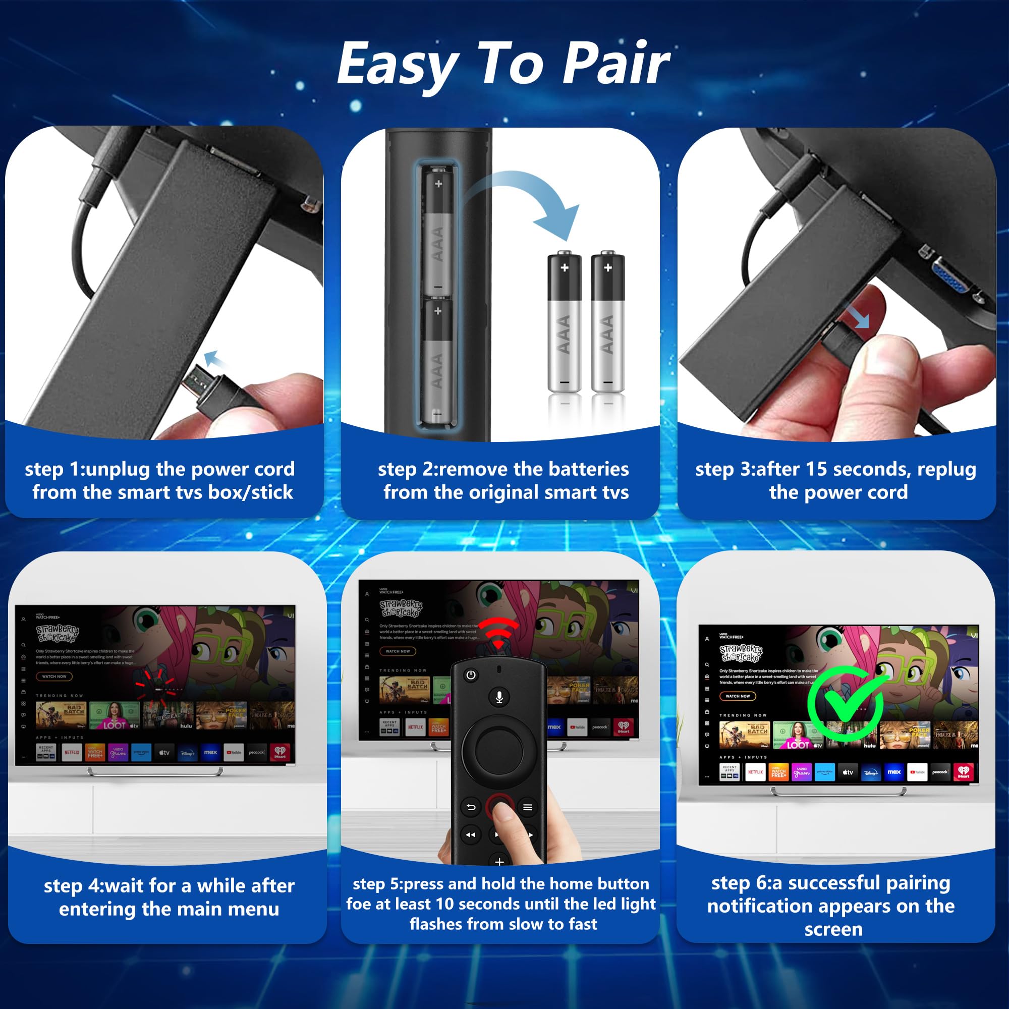 Replacement Remote Control Fit for Fire 3rd Gen Smart TV 3rd Gen/TV Cube (1st Gen/2nd Gen)/ TV Stick (2nd Gen/4K/Lite/2020 Release), Not Compatible with Insignia-Pioneer Smart TV — view 5